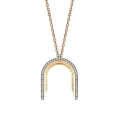 Convex Mini Arch Necklace in Yellow Gold - Her Story Shop