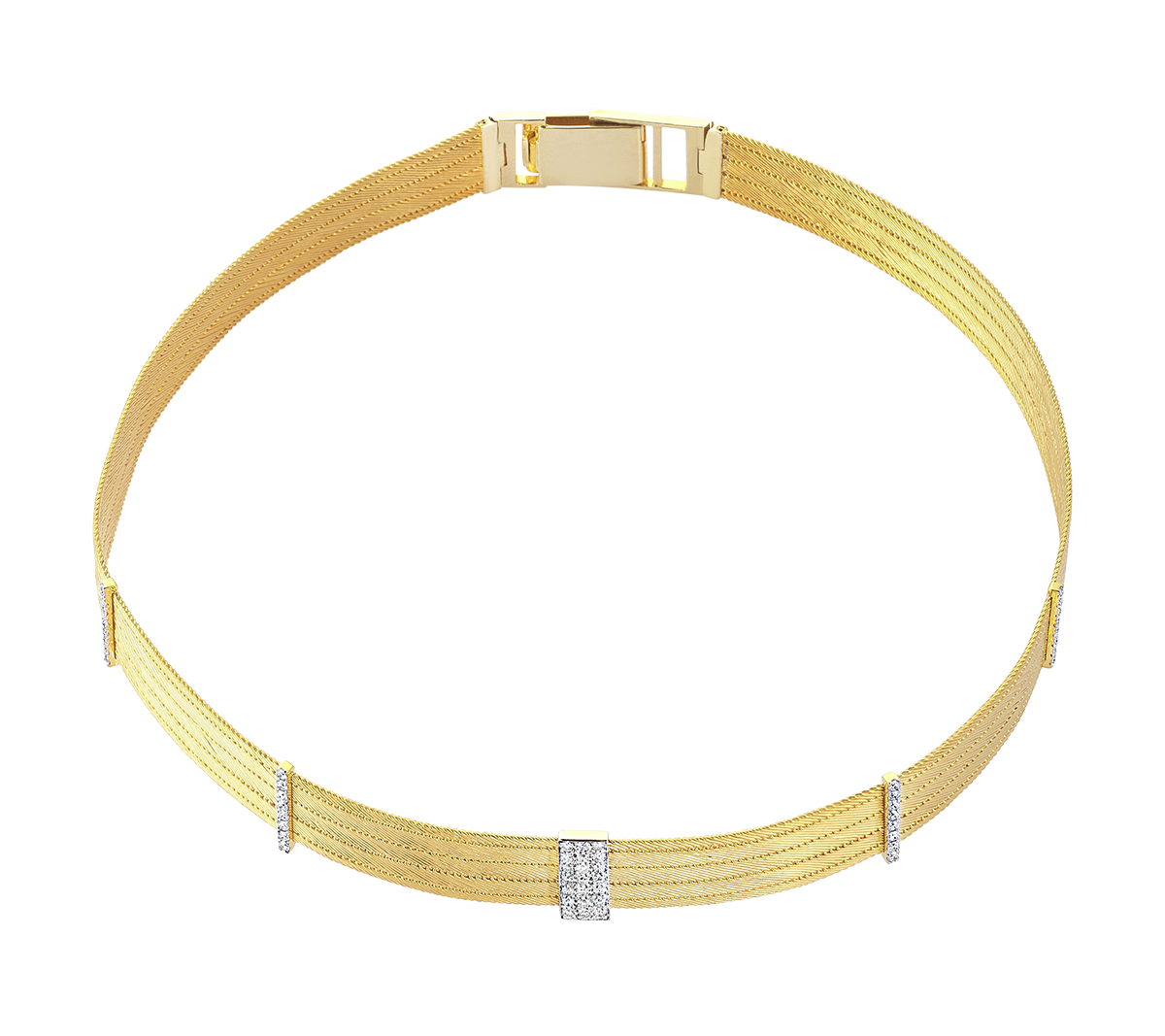 Five Line Sticks Choker With Diamonds - Her Story Shop