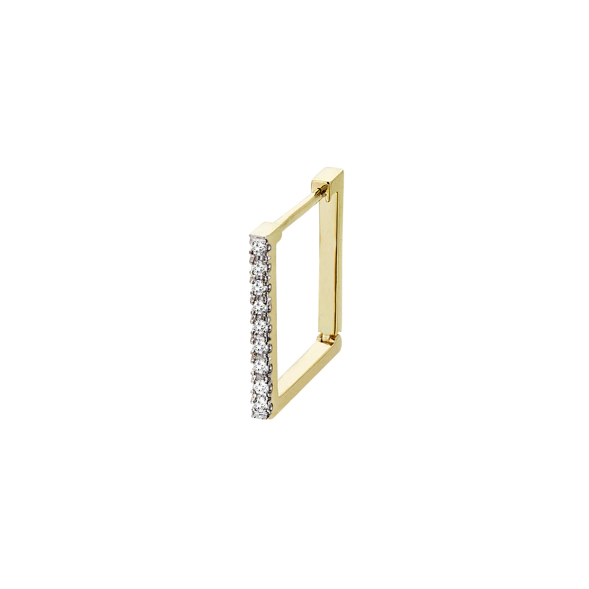 Mini Square Earring in Yellow Gold - Her Story Shop
