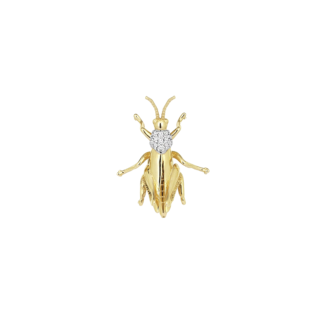 Grasshopper Earring in Yellow Gold - Her Story Shop