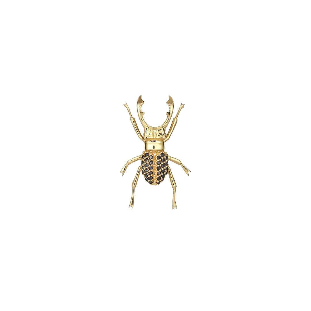 Stag Beetle Earring in Yellow Gold - Her Story Shop