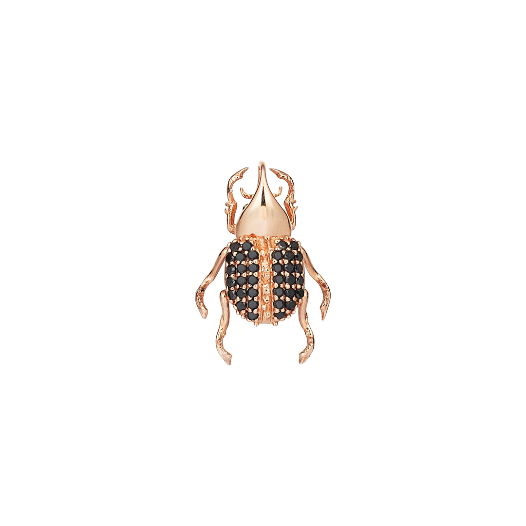 Rhino Beetle Earring in Rose Gold - Her Story Shop