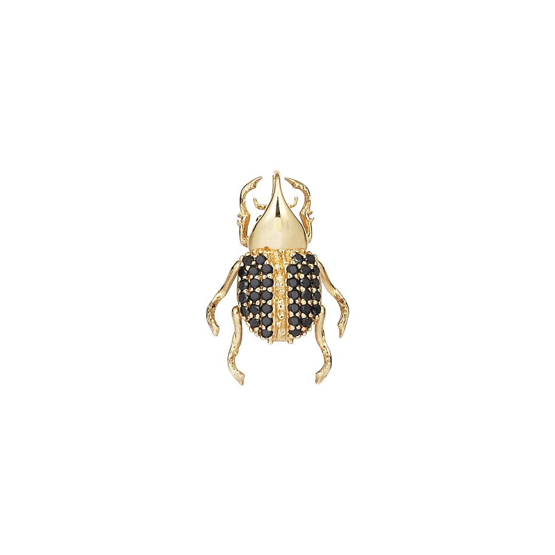 Rhino Beetle Earring in Yellow Gold - Her Story Shop