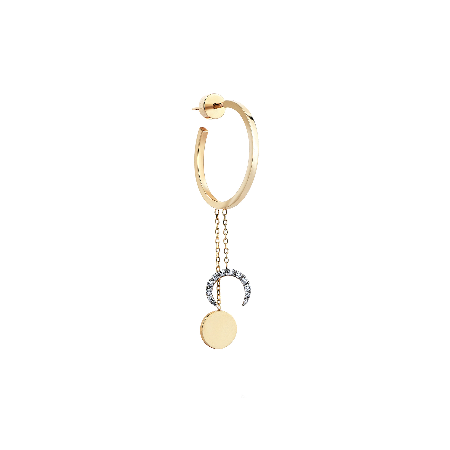 Double Selena Hoop Earring in Yellow Gold - Her Story Shop