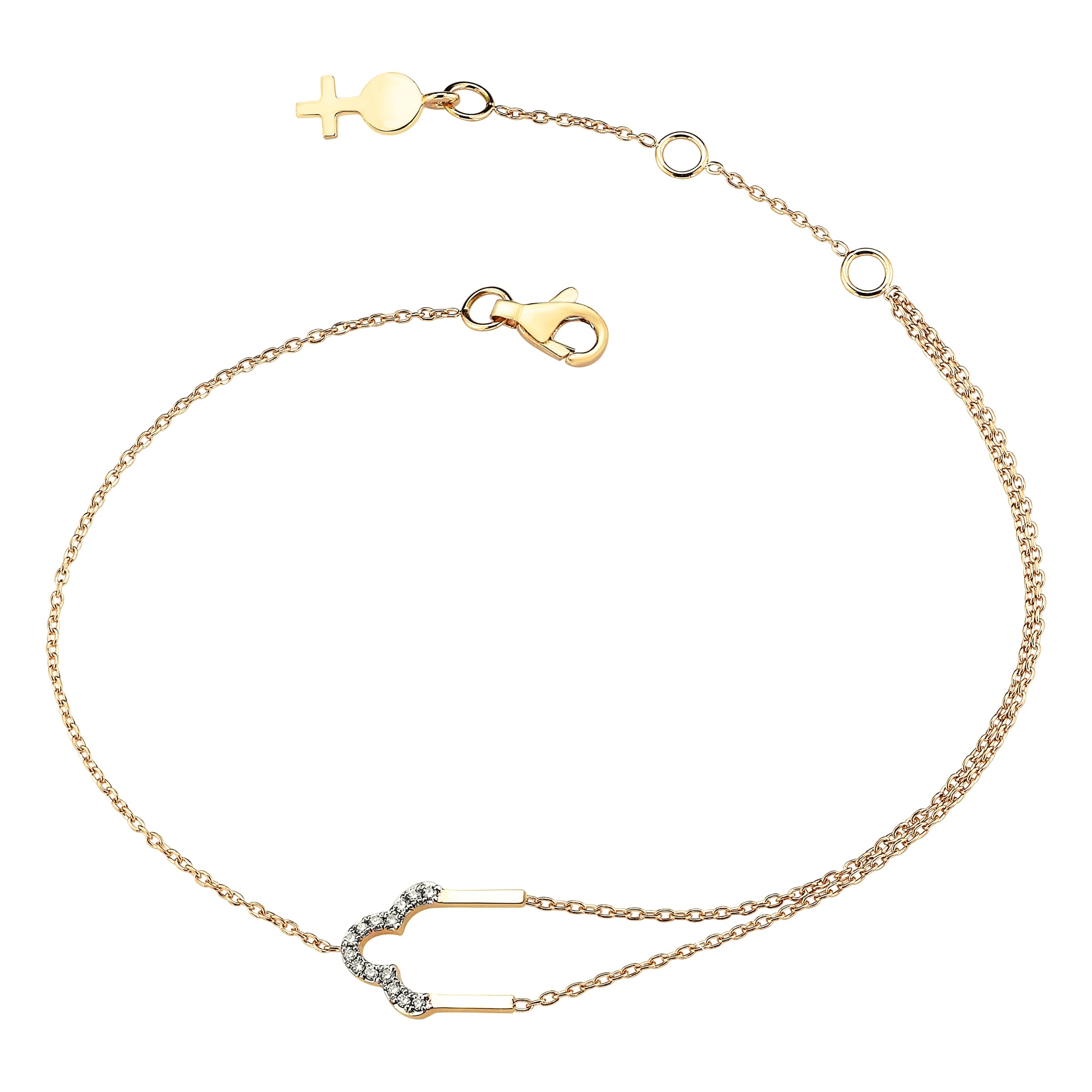 Round Trefoil Anklet in Yellow Gold - Her Story Shop