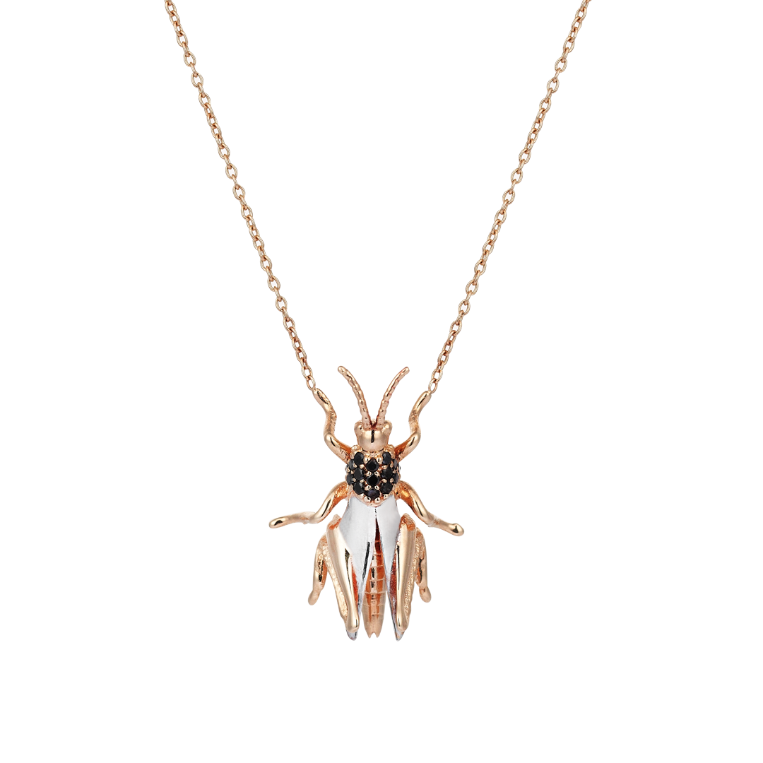 Grasshopper Necklace in Rose Gold - Her Story Shop