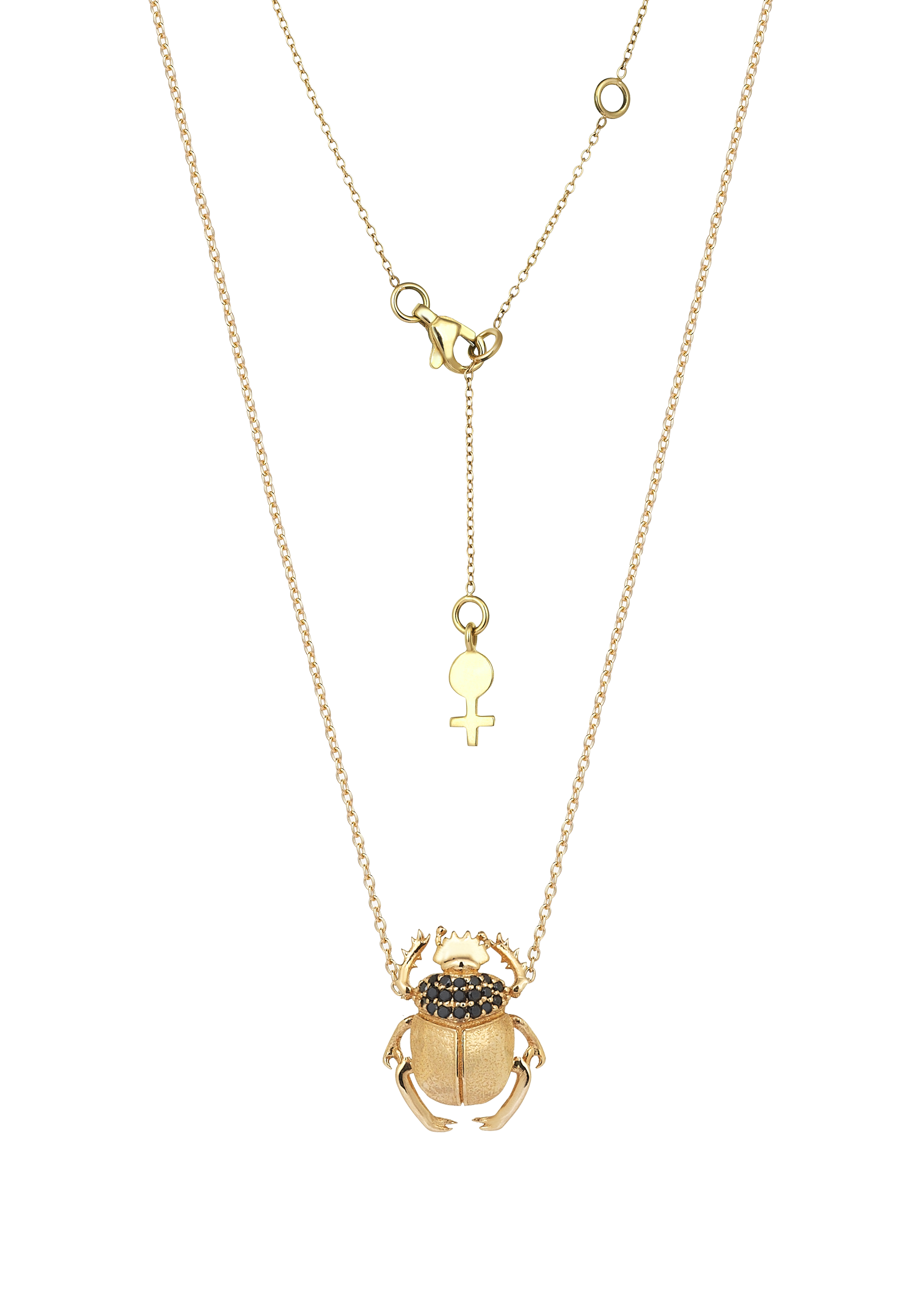 Scarab Necklace in Yellow Gold - Her Story Shop