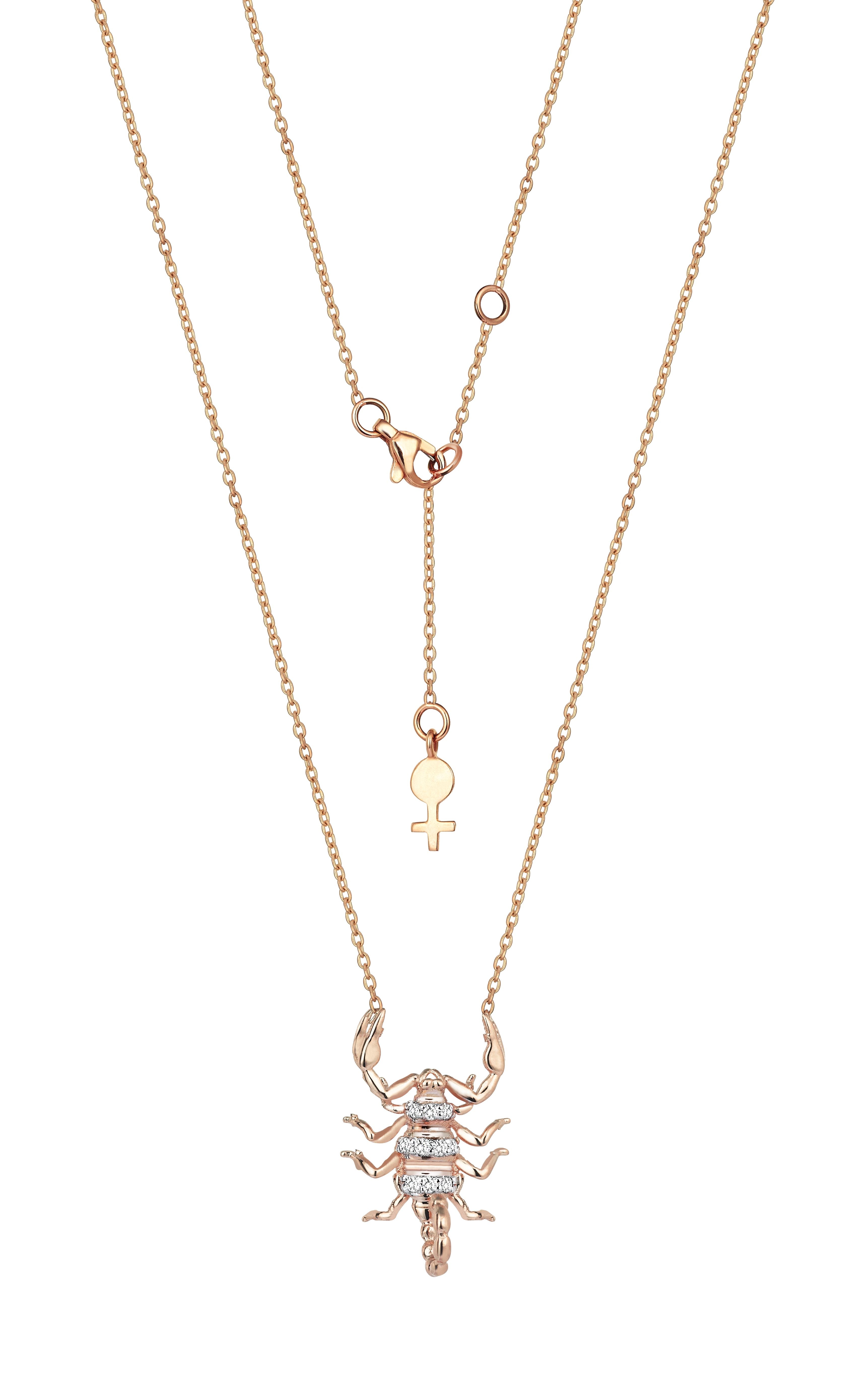 Scorpion Necklace in Rose Gold - Her Story Shop