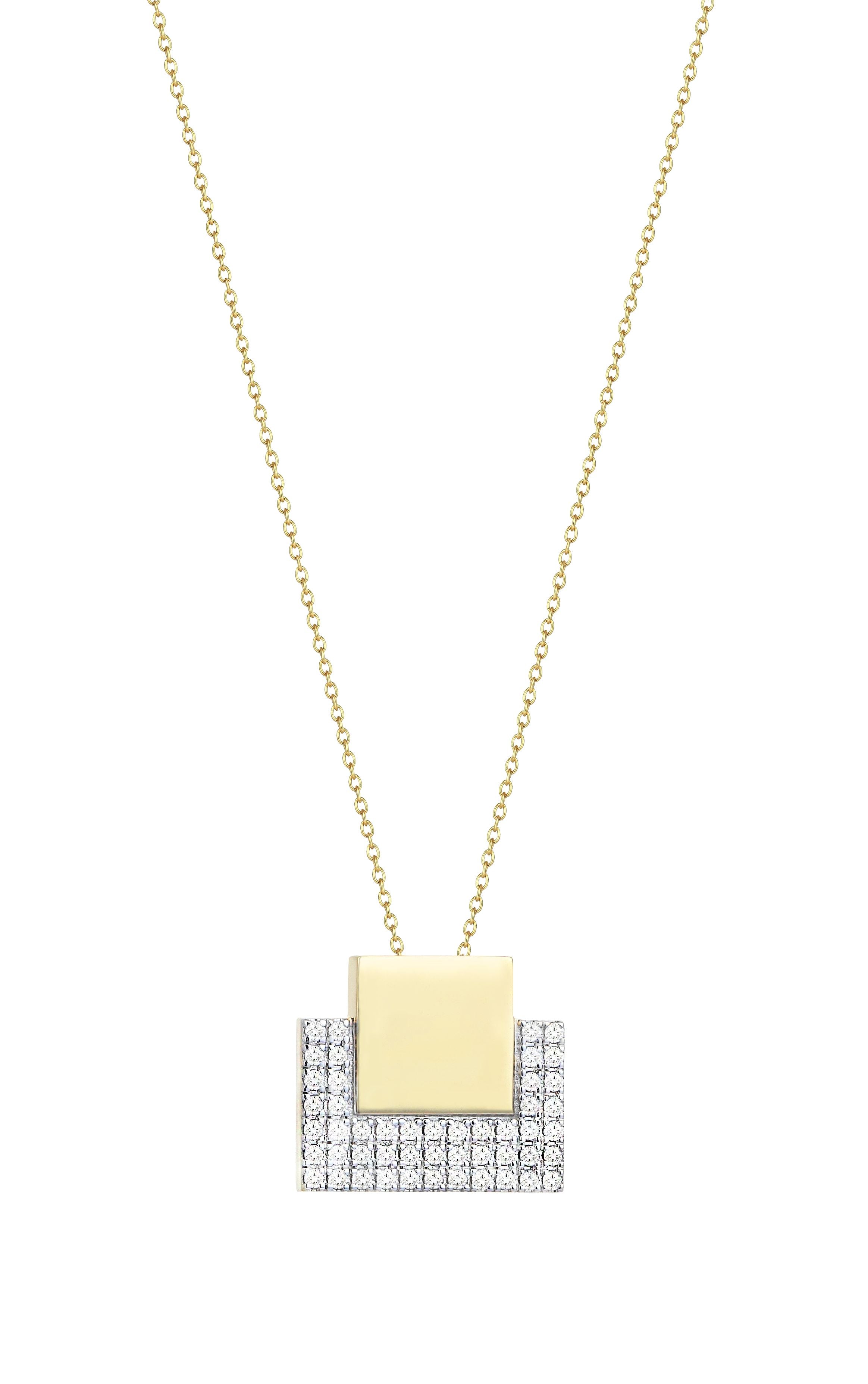 Pave Purse Necklace in Yellow Gold - Her Story Shop