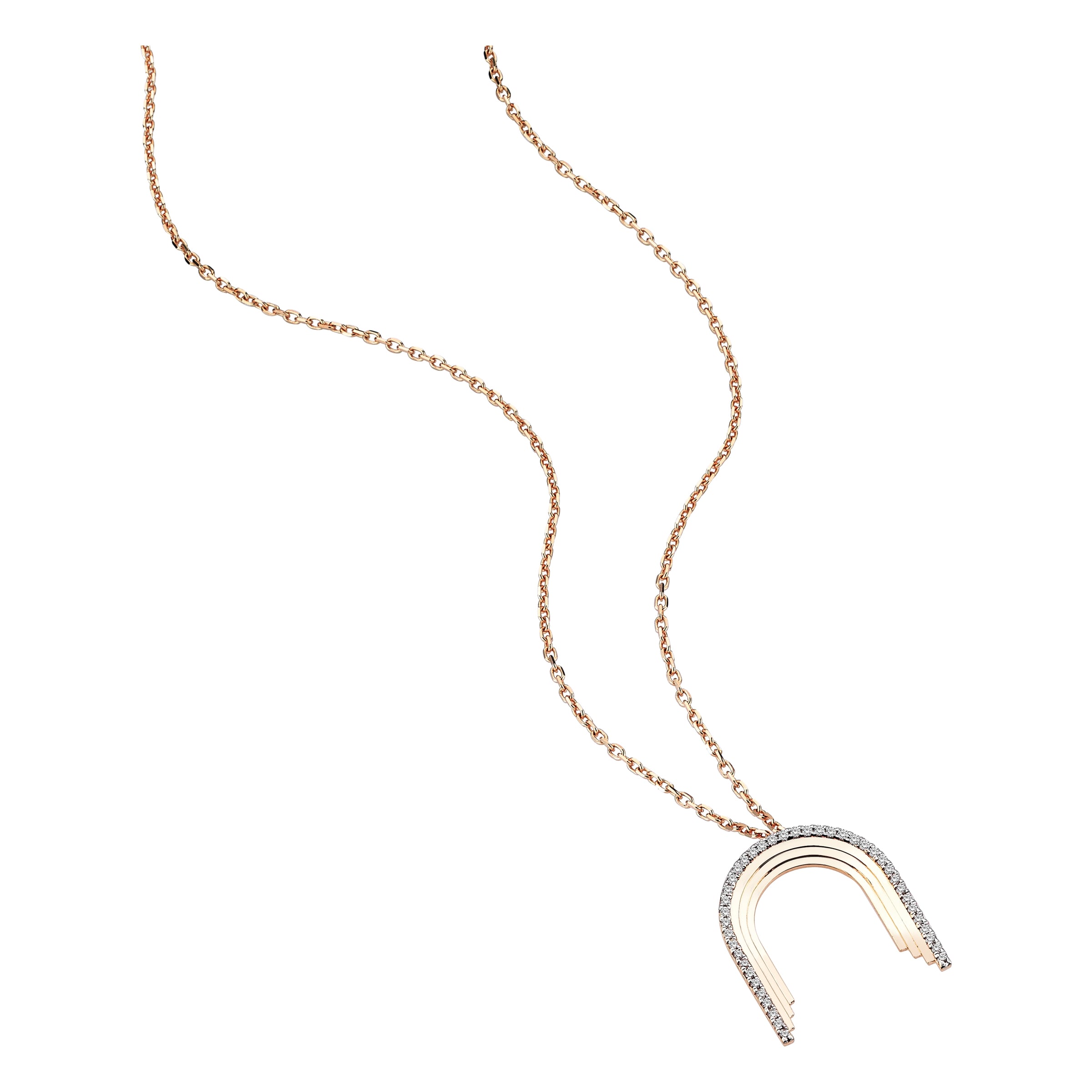 Convex Mini Arch Necklace in Yellow Gold - Her Story Shop