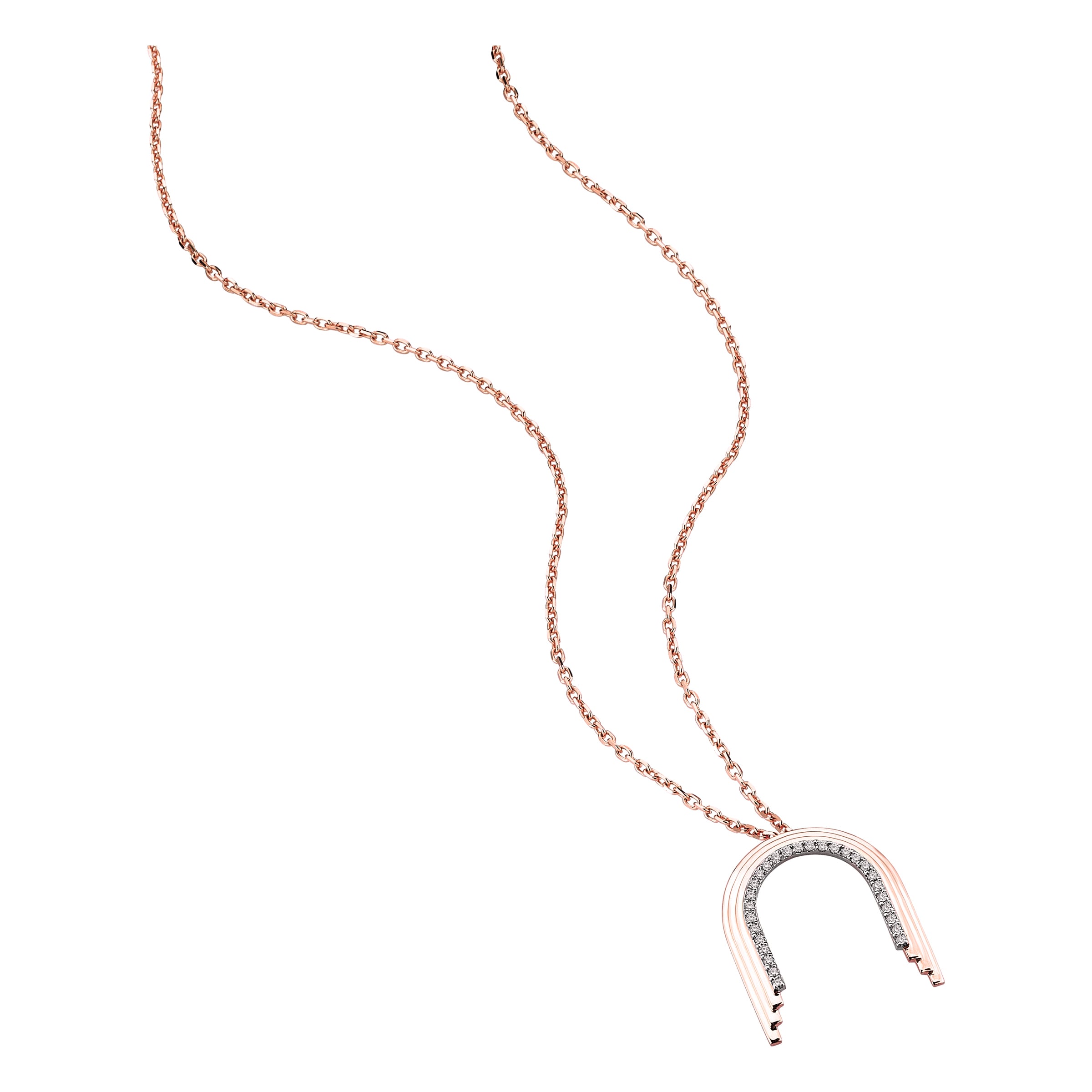Concave Mini Arch Necklace in Rose Gold - Her Story Shop