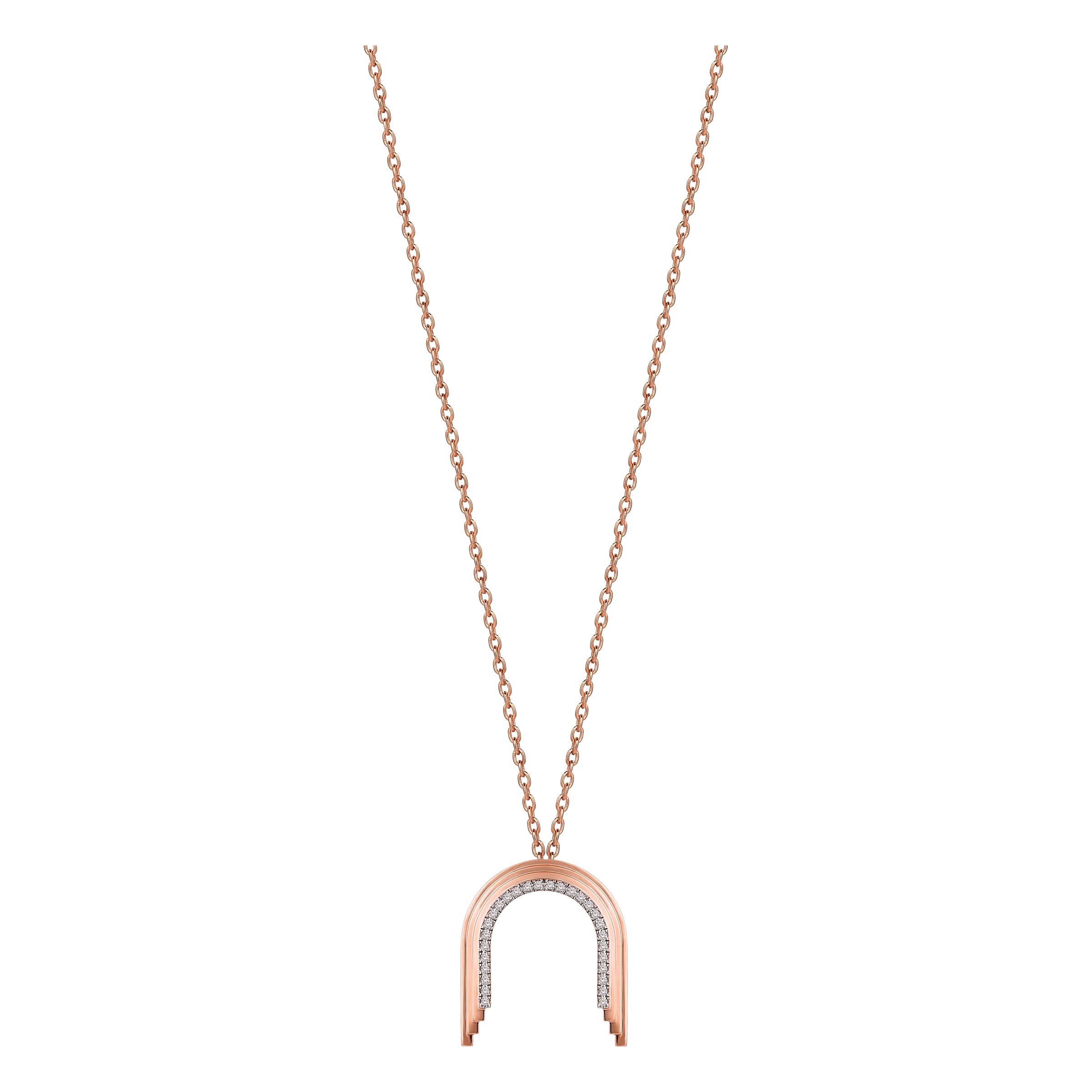 Concave Mini Arch Necklace in Rose Gold - Her Story Shop