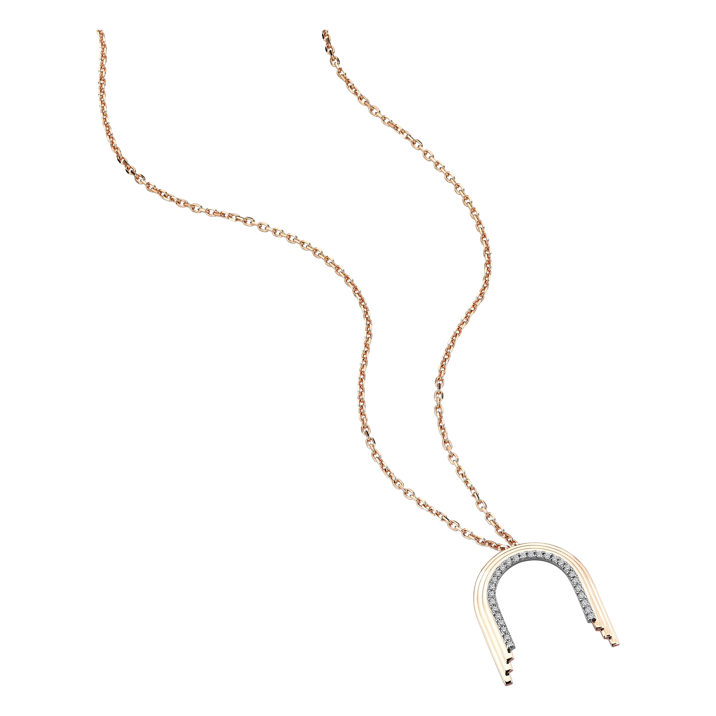 Concave Mini Arch Necklace in Yellow Gold - Her Story Shop