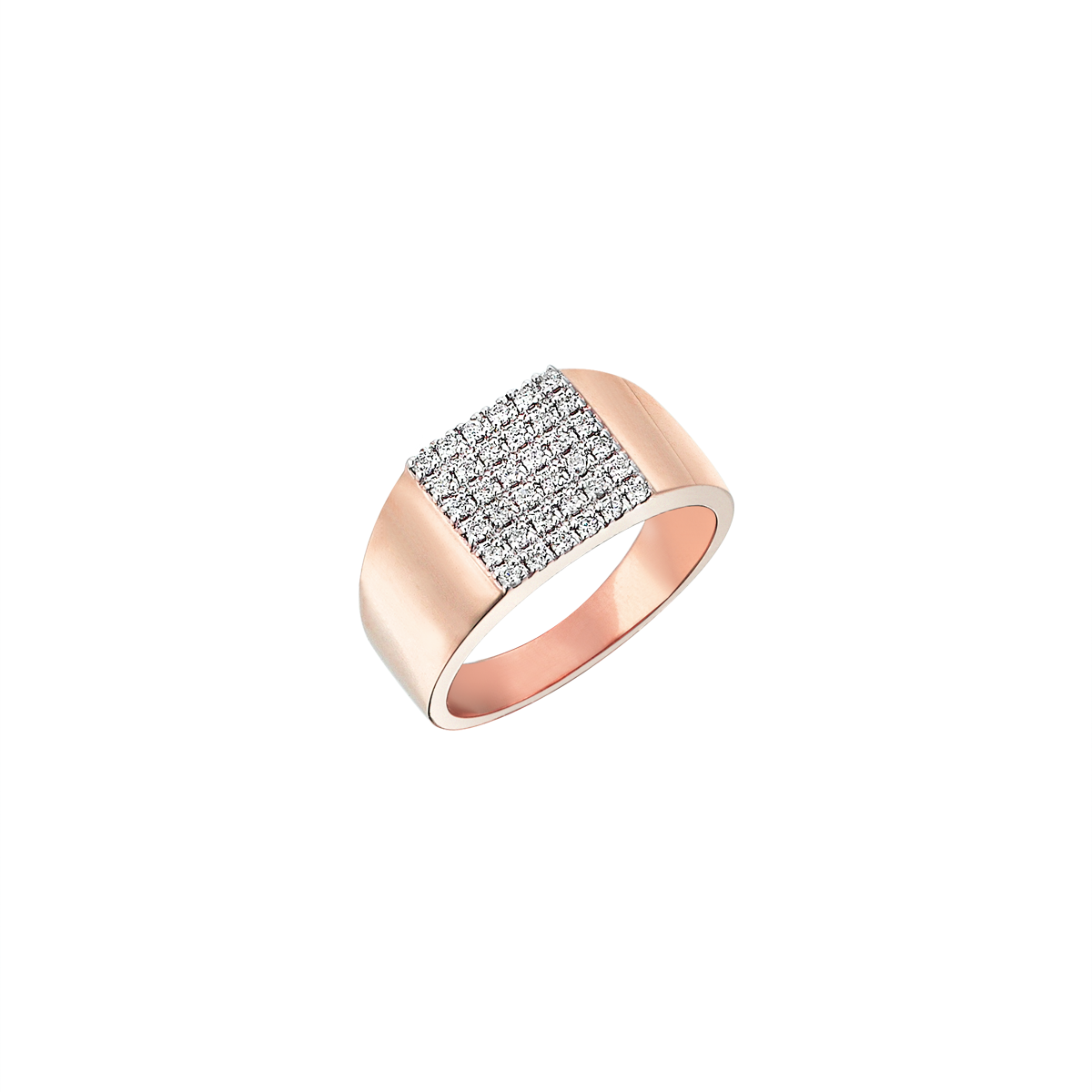 Pave Square Ring in Rose Gold - Her Story Shop