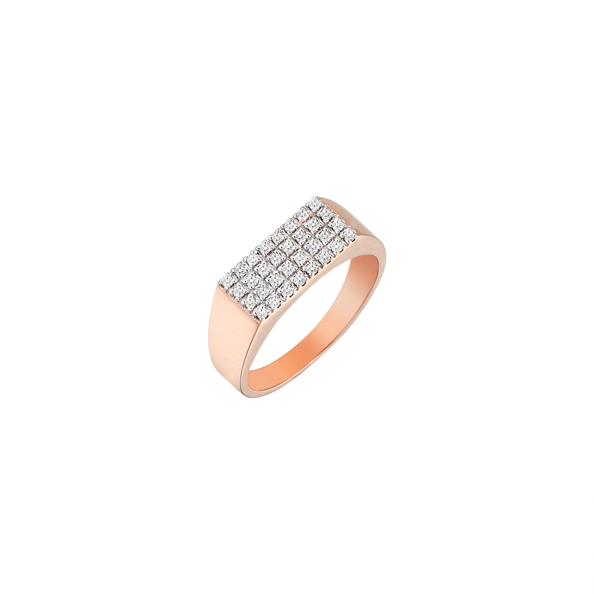 Pave Rectangular Ring in Rose Gold - Her Story Shop