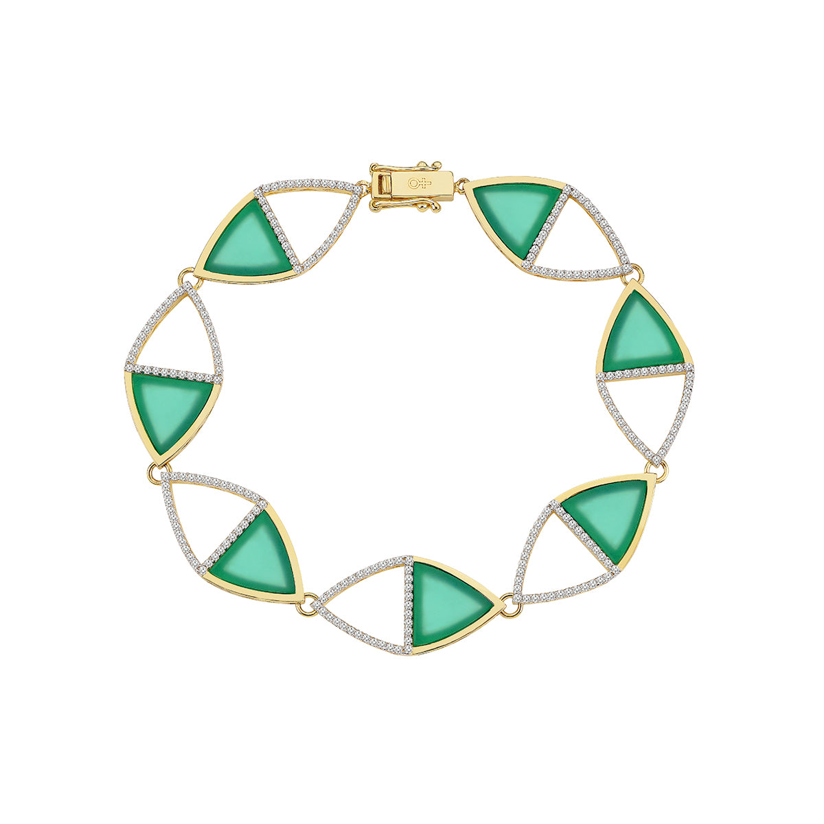 Feminine Glory Green Bracelet in Yellow Gold - Her Story Shop