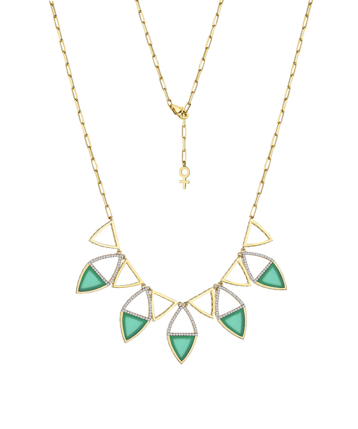 Feminine Glory Green Necklace in Yellow Gold - Her Story Shop