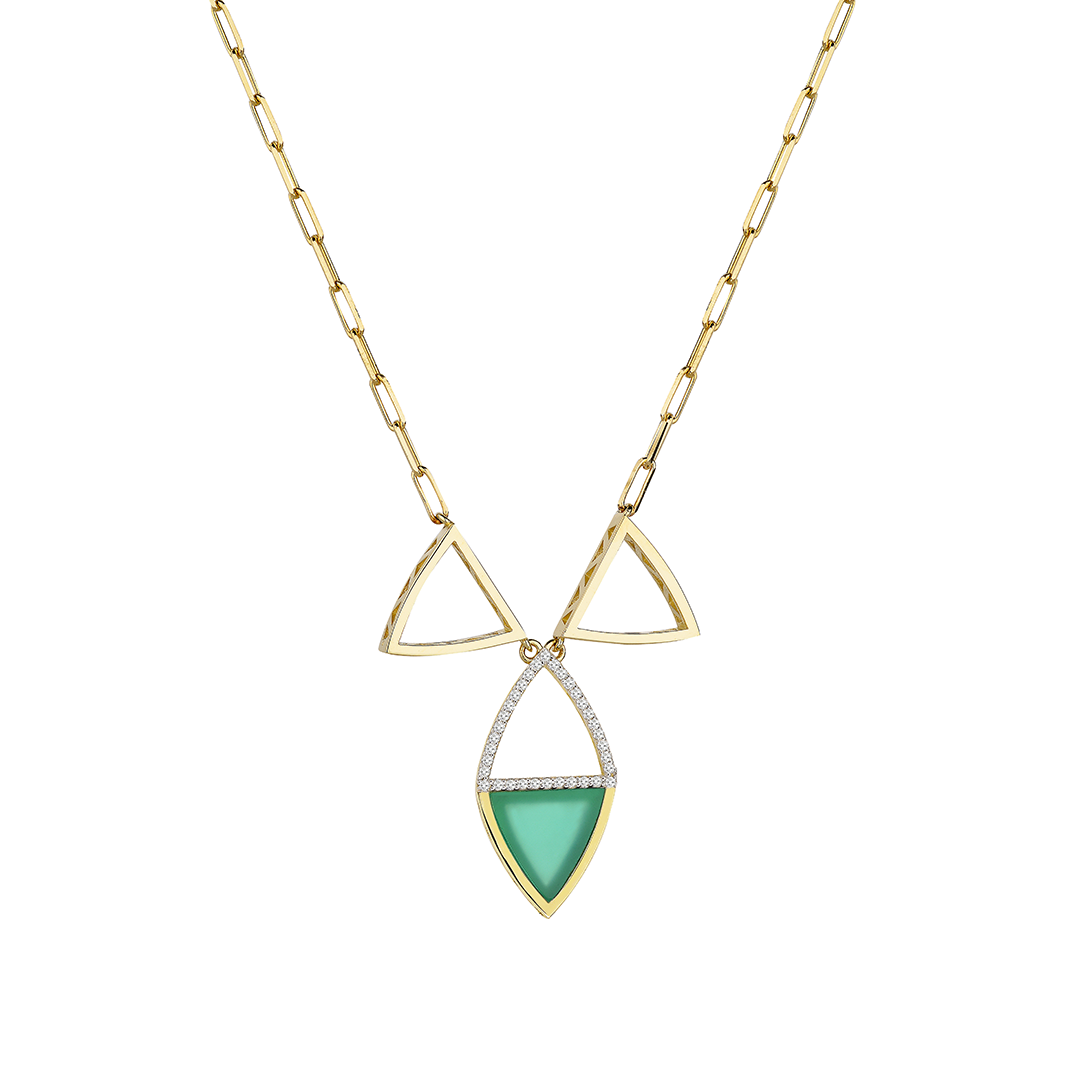 Feminine Glory Mini Green Necklace in Yellow Gold - Her Story Shop