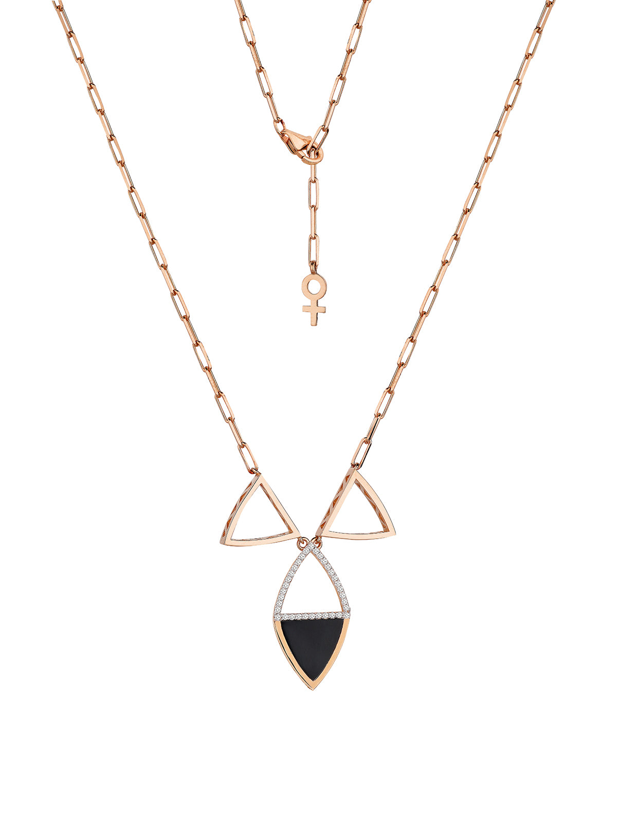 Feminine Glory Mini Black Necklace in Rose Gold - Her Story Shop