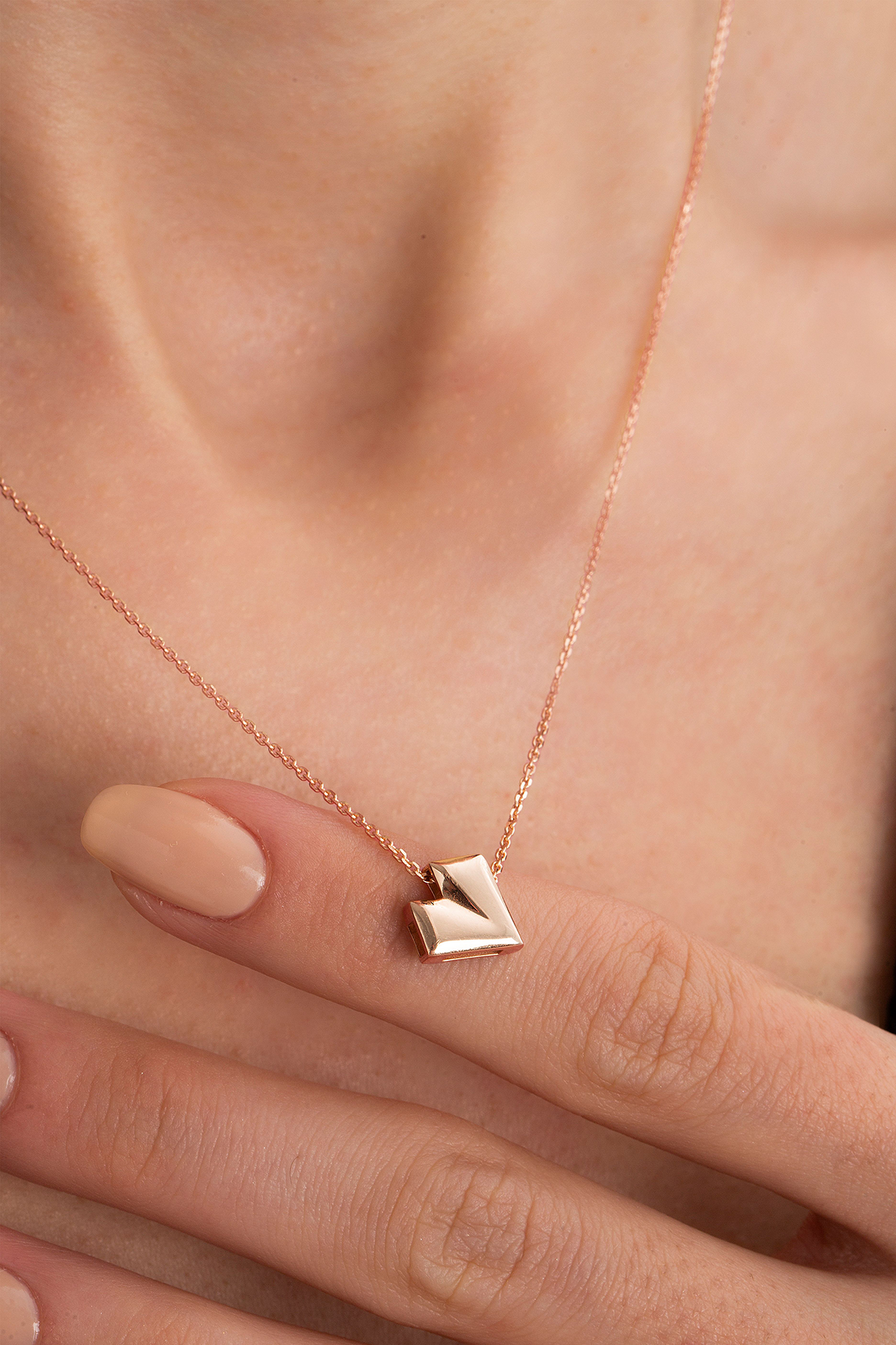 Origami Love Little Necklace in Rose Gold - Her Story Shop