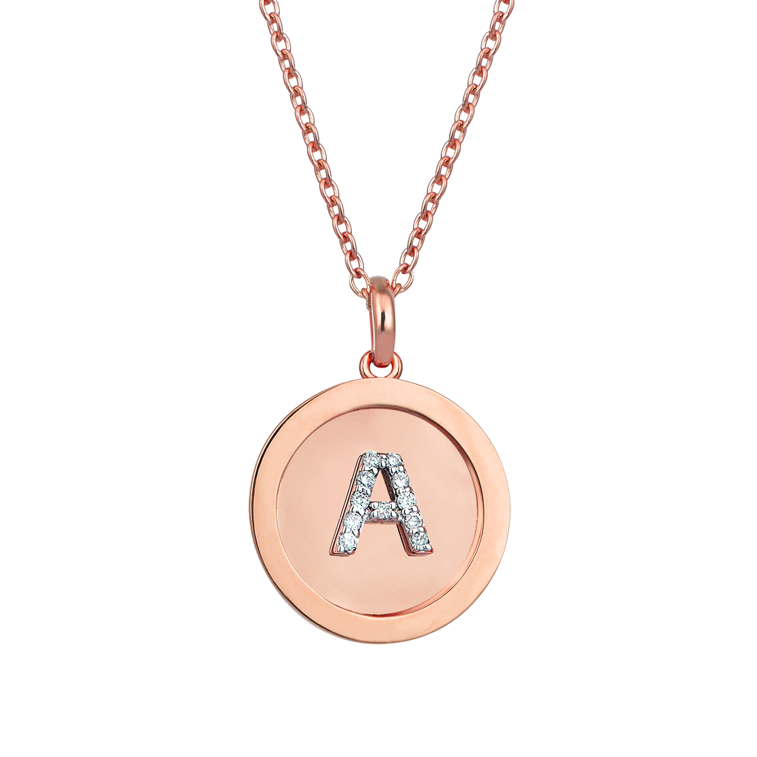 Rose gold letter pendant deals