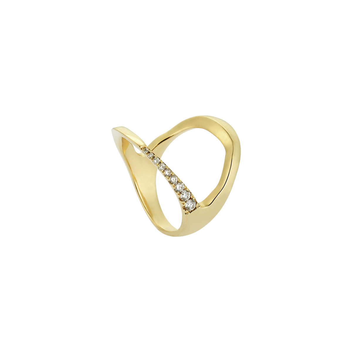 Asymmetric Side Midi Ring in Yellow Gold - Her Story Shop