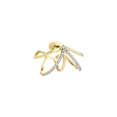 Pentapus Diamond Earcage in Yellow Gold - Her Story Shop