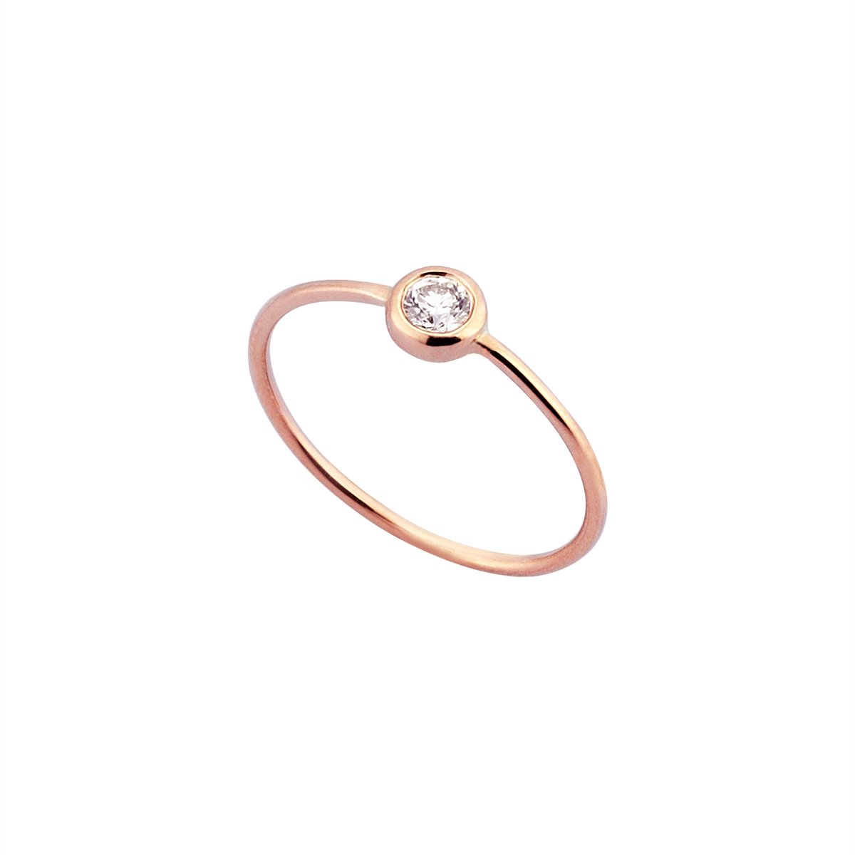 Circular Diamond Midi Ring in Rose Gold - Her Story Shop