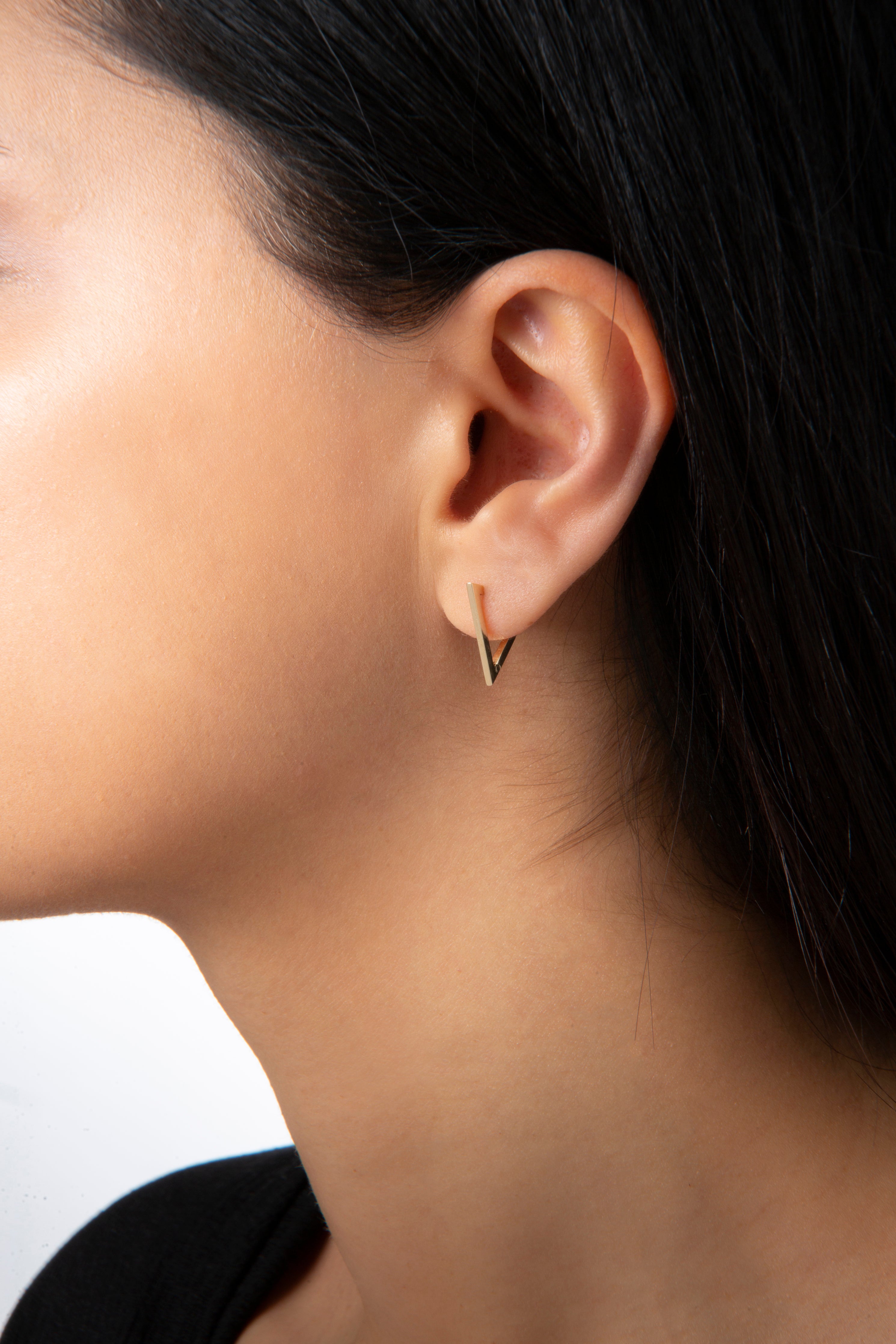 Mini Triangle Earring TSZ in Yellow Gold - Her Story Shop