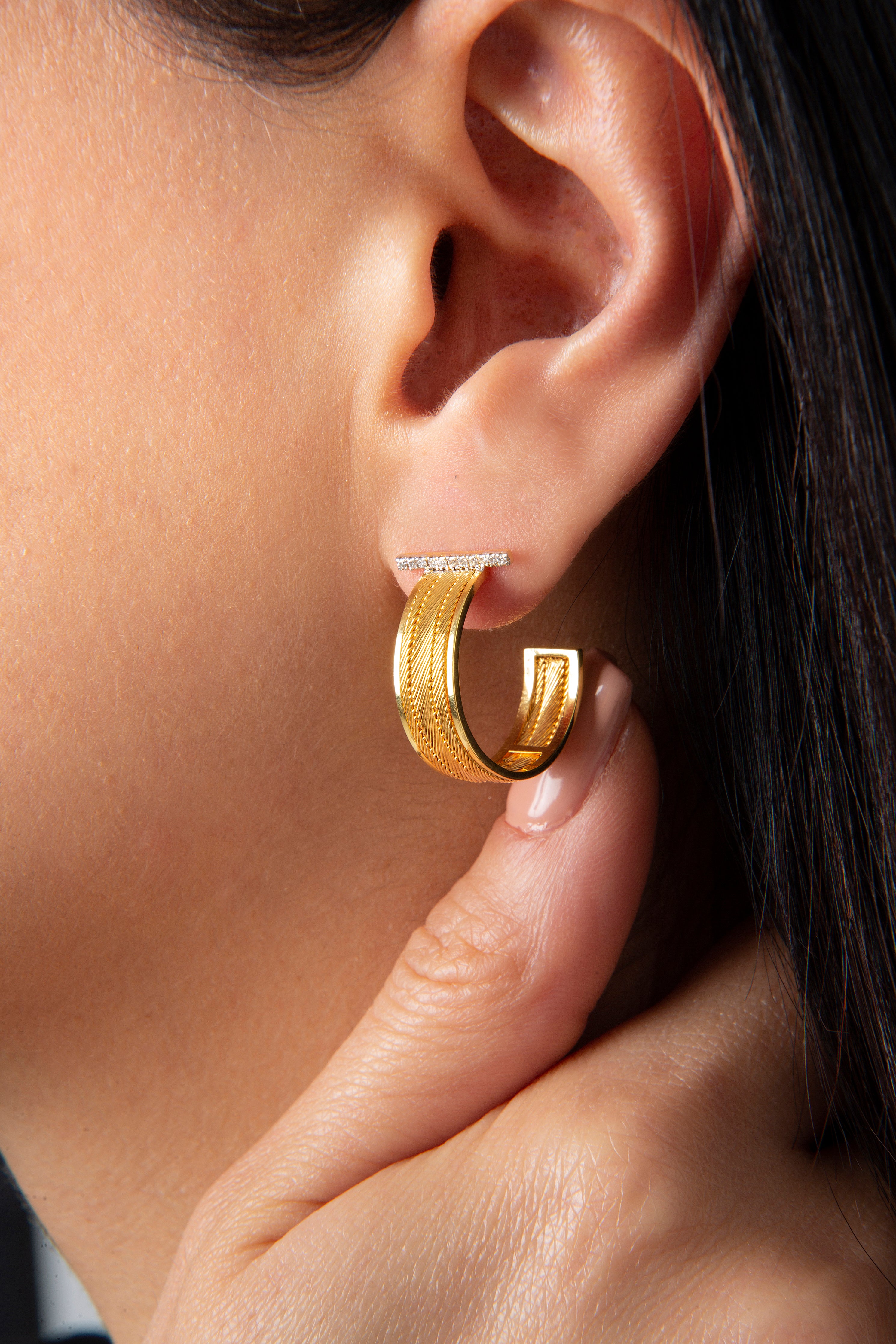 Bold Hoop With Diamonds - Her Story Shop