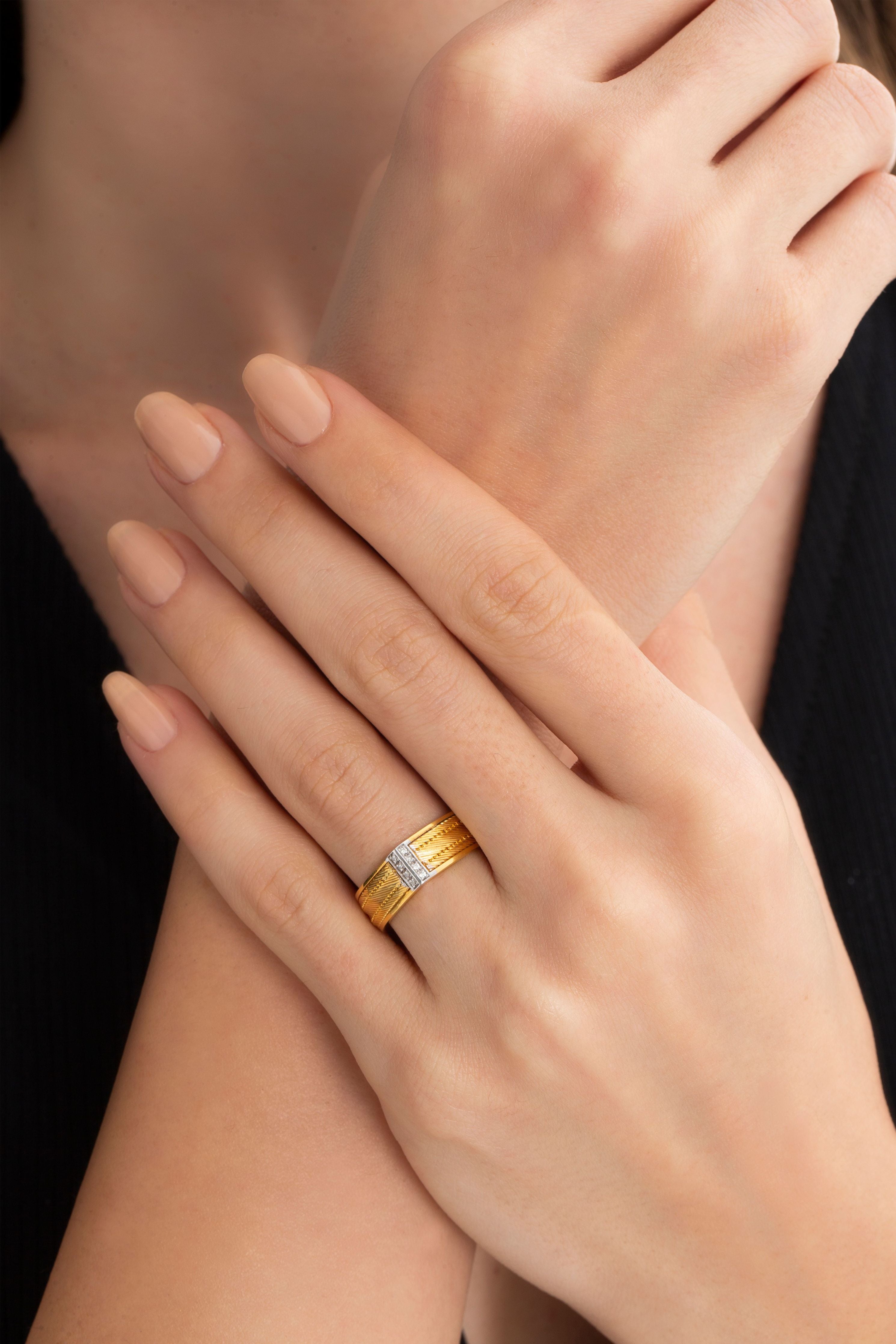 Drop Ring With Diamonds - Her Story Shop