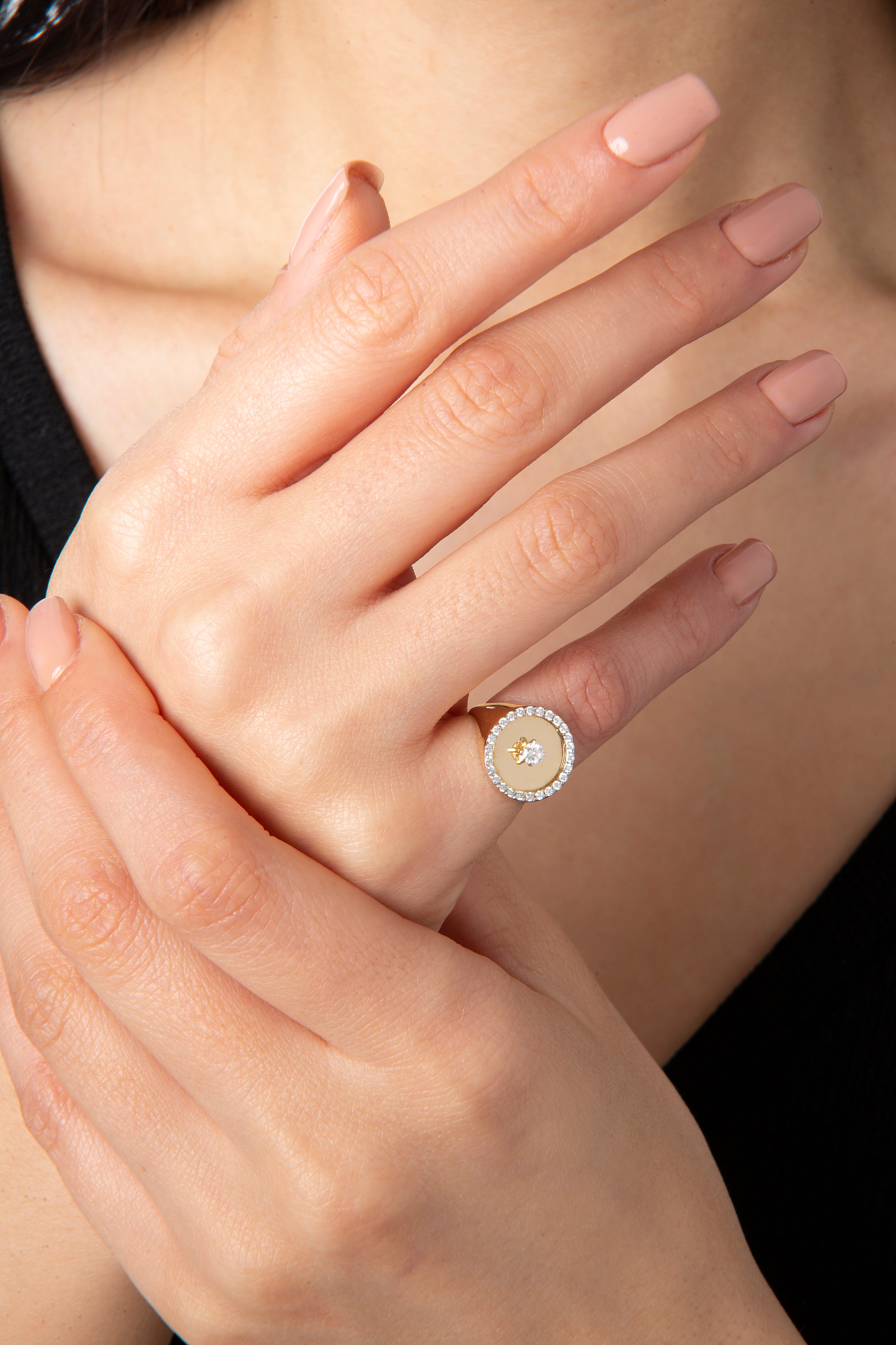 Precious Mom Ring in Yellow Gold - Her Story Shop