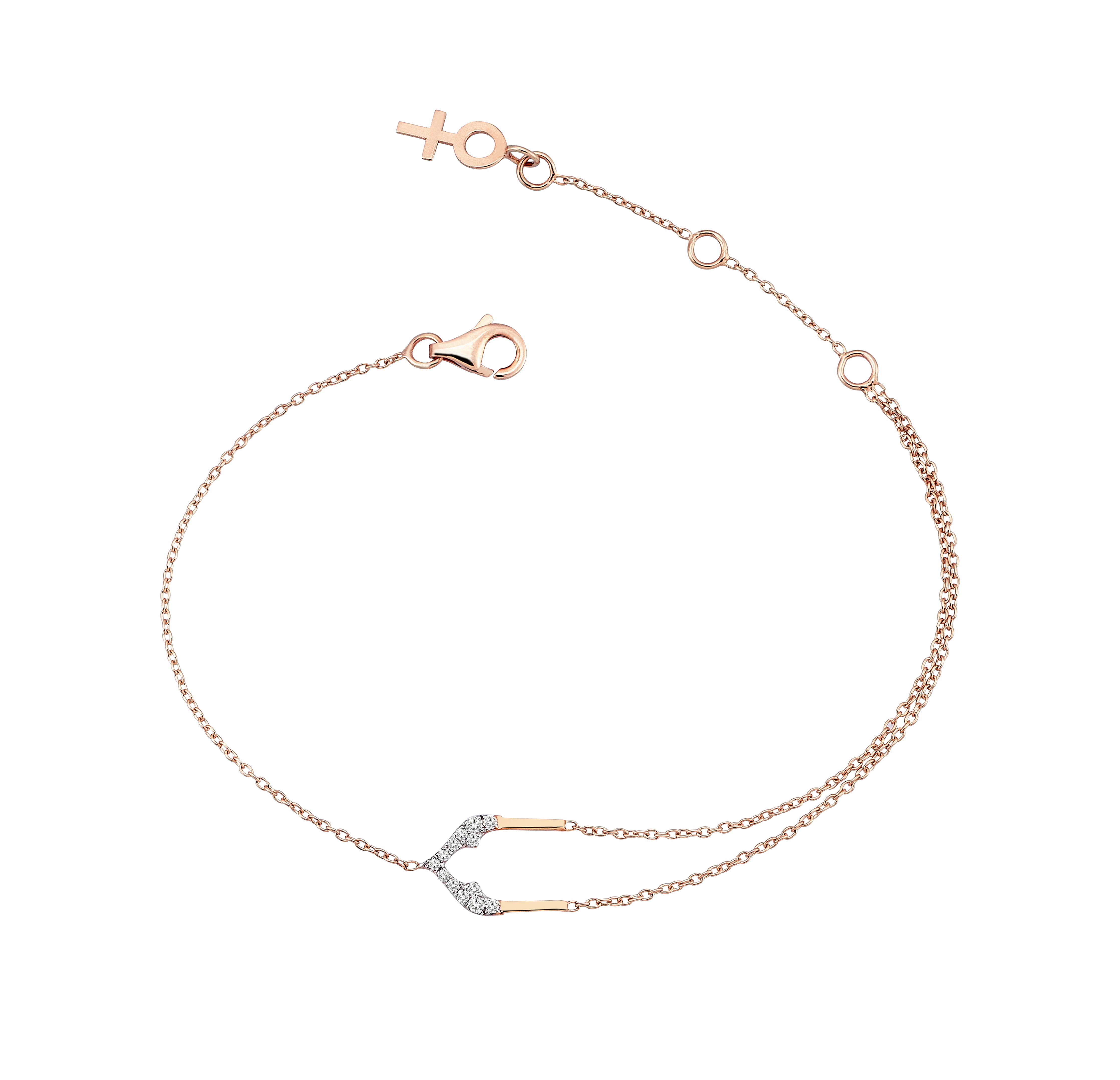 Pointed Trefoil Arch Bracelet in Rose Gold - Her Story Shop