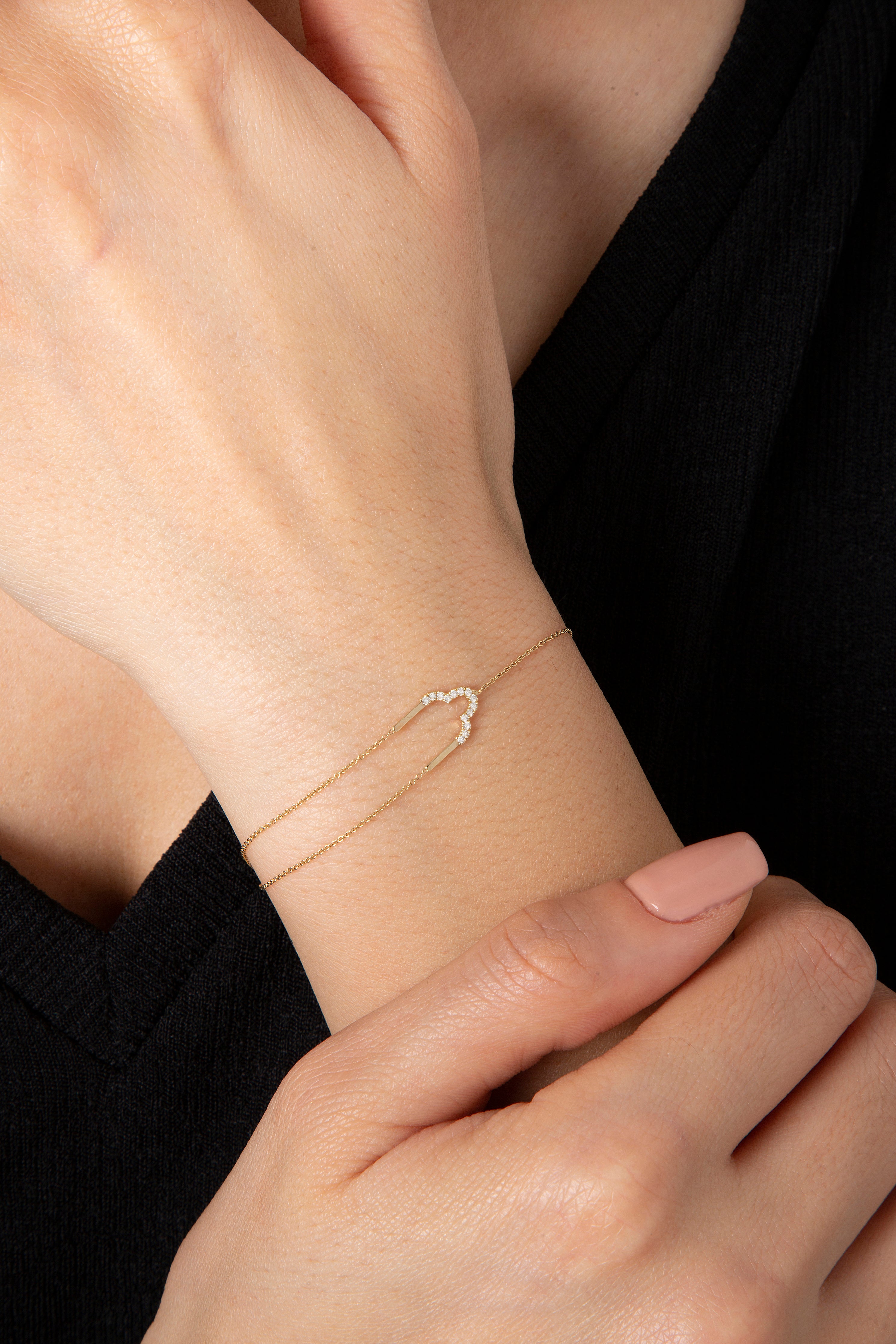 Round Trefoil Arch Bracelet in Yellow Gold - Her Story Shop