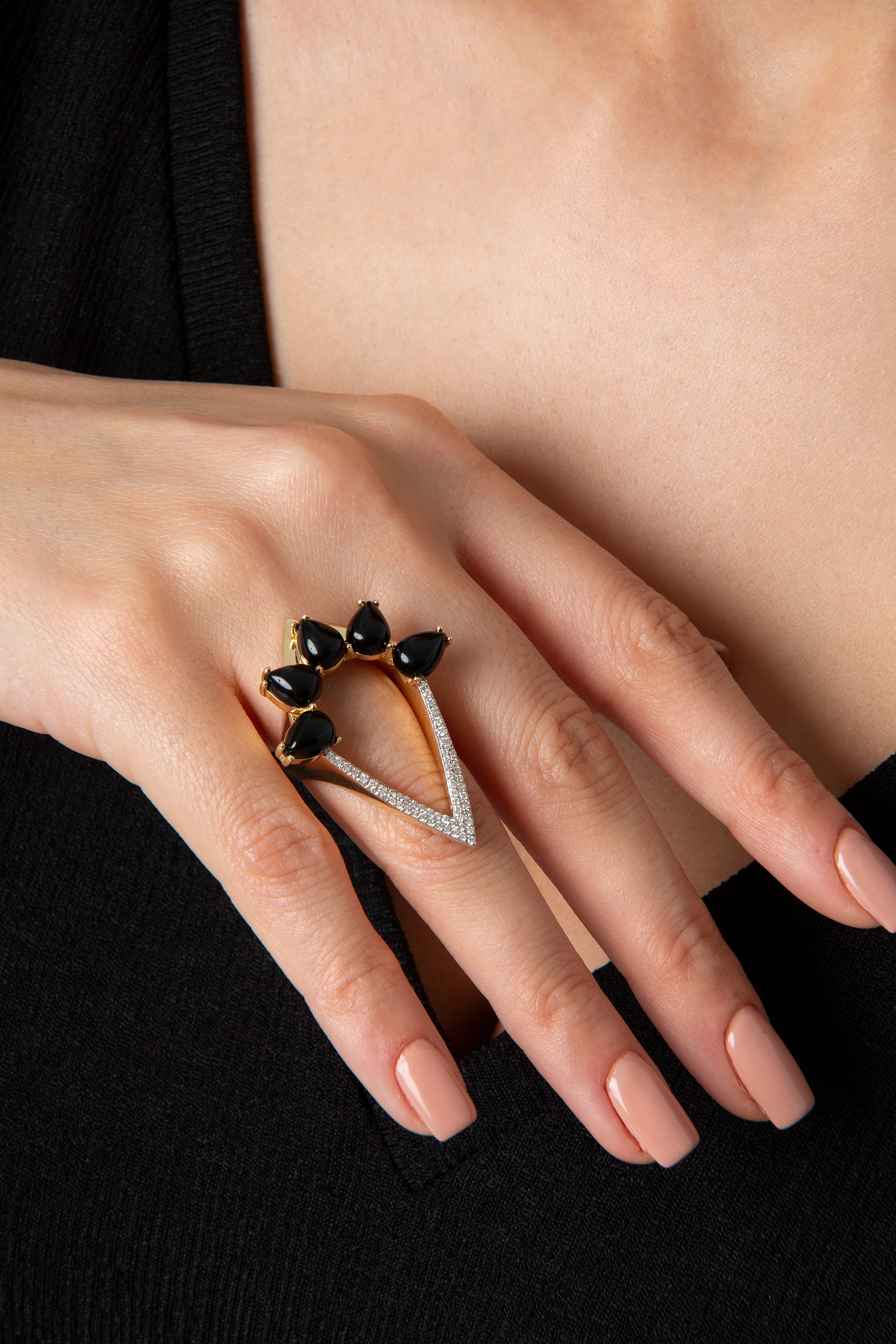 Dark Tower Ring in Yellow Gold - Her Story Shop