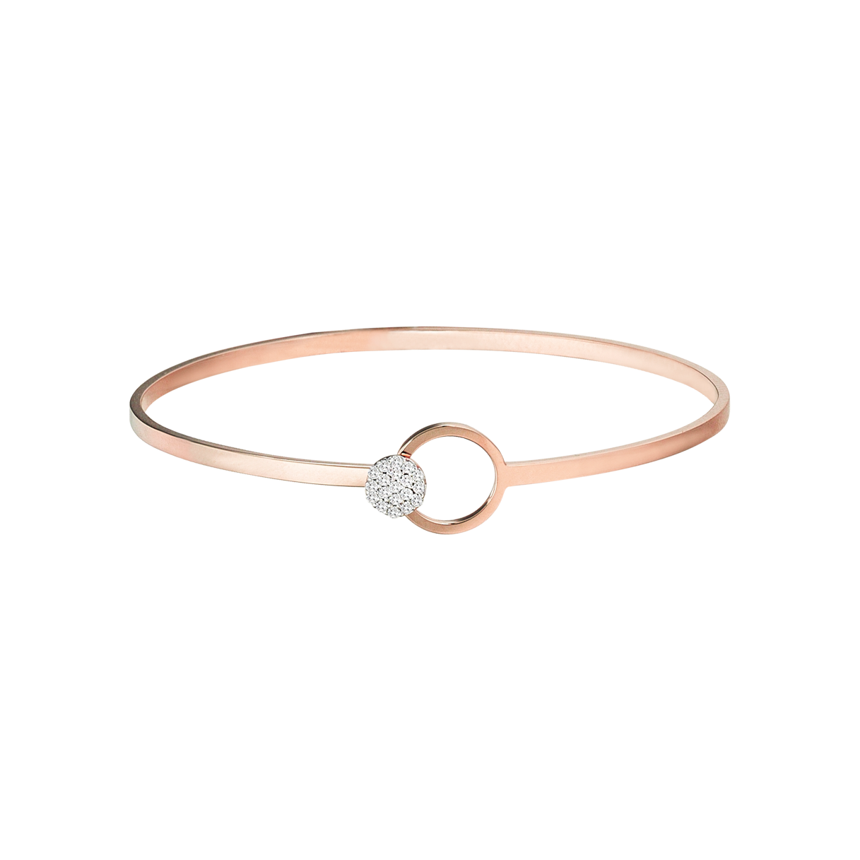 Pave Rigid Circular Bracelet in Rose Gold - Her Story Shop