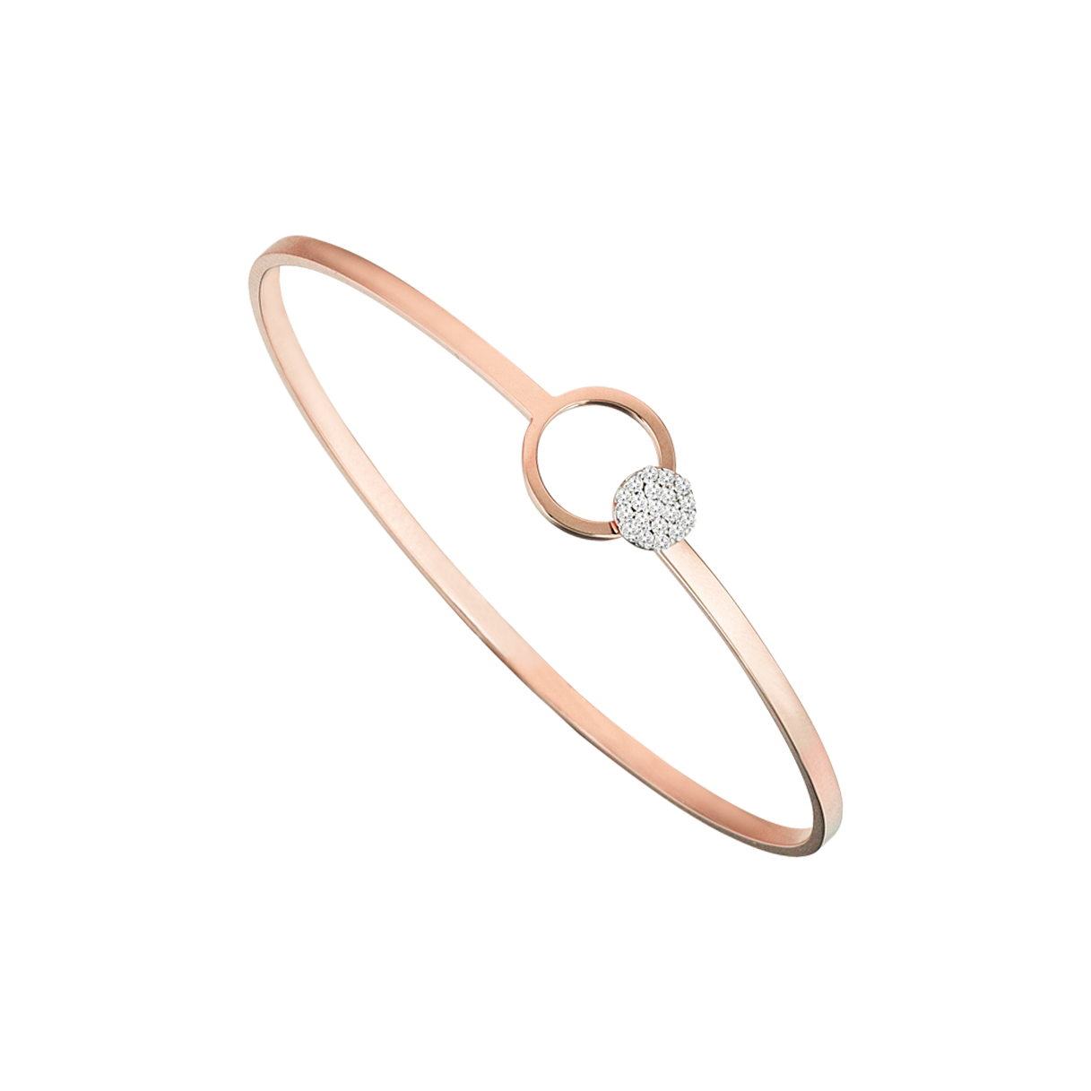 Pave Rigid Circular Bracelet in Rose Gold - Her Story Shop