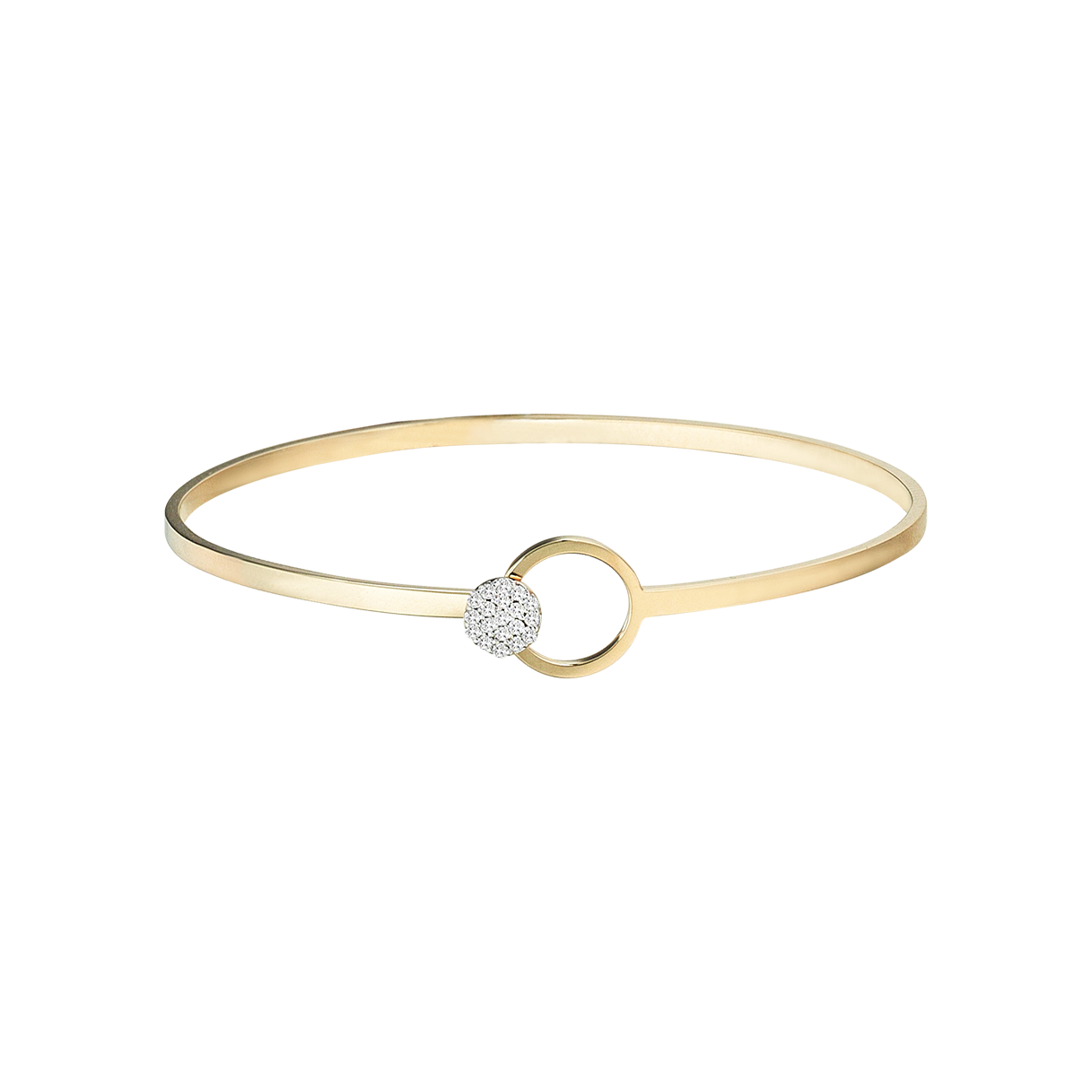 Pave Rigid Circular Bracelet in Yellow Gold - Her Story Shop