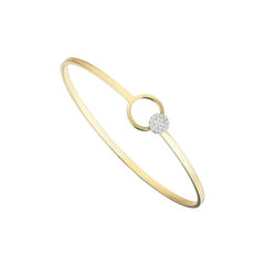 Pave Rigid Circular Bracelet in Yellow Gold - Her Story Shop