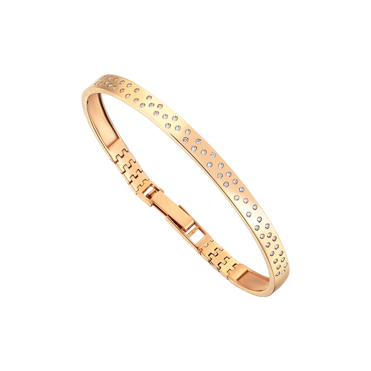 Pave Rigid Fairy Dust Bracelet in Rose Gold - Her Story Shop