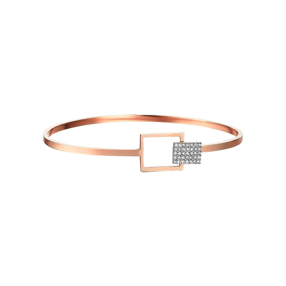 Geometric Squares Pave Bracelet in Rose Gold - Her Story Shop
