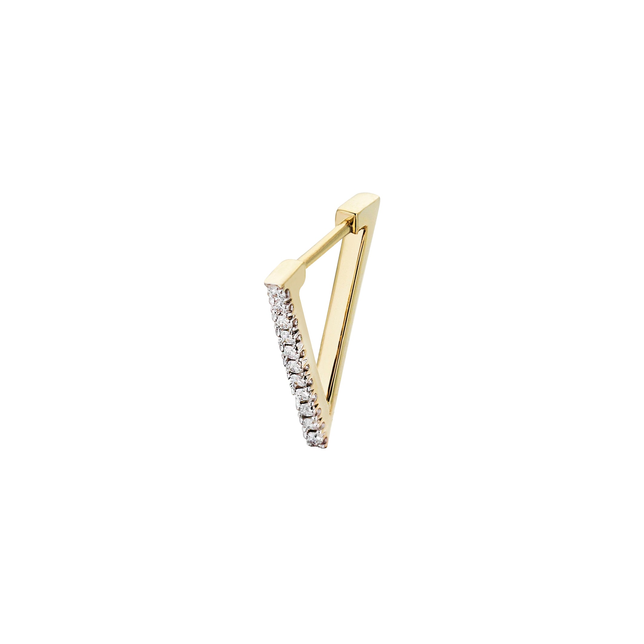 Mini Triangle Earring in Yellow Gold - Her Story Shop