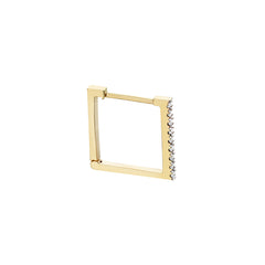 Mini Square Earring in Yellow Gold - Her Story Shop