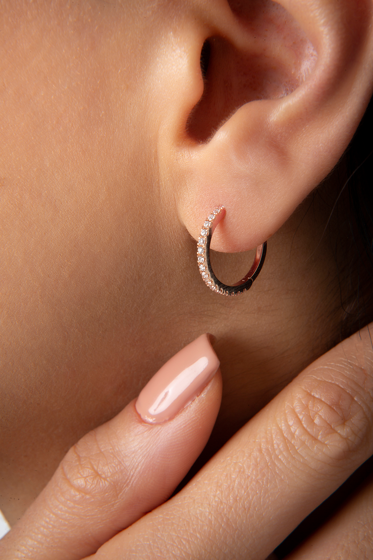 Mini Circular Earring in Rose Gold - Her Story Shop