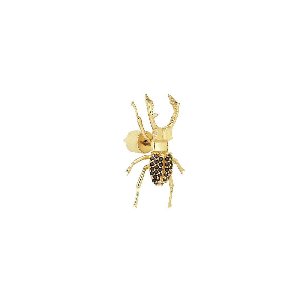 Stag Beetle Earring in Yellow Gold - Her Story Shop