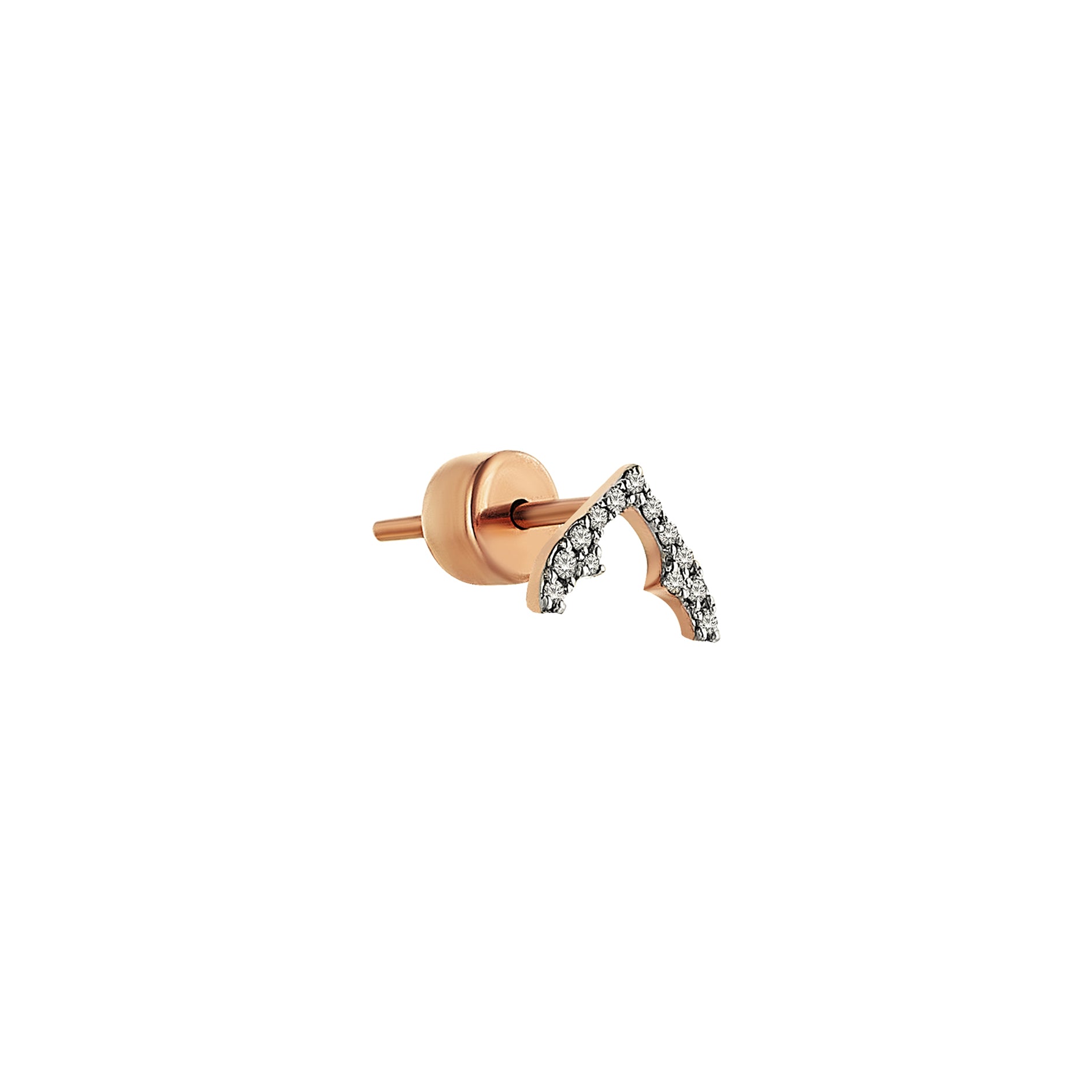 Pointed Trefoil Arch Earring in Rose Gold - Her Story Shop