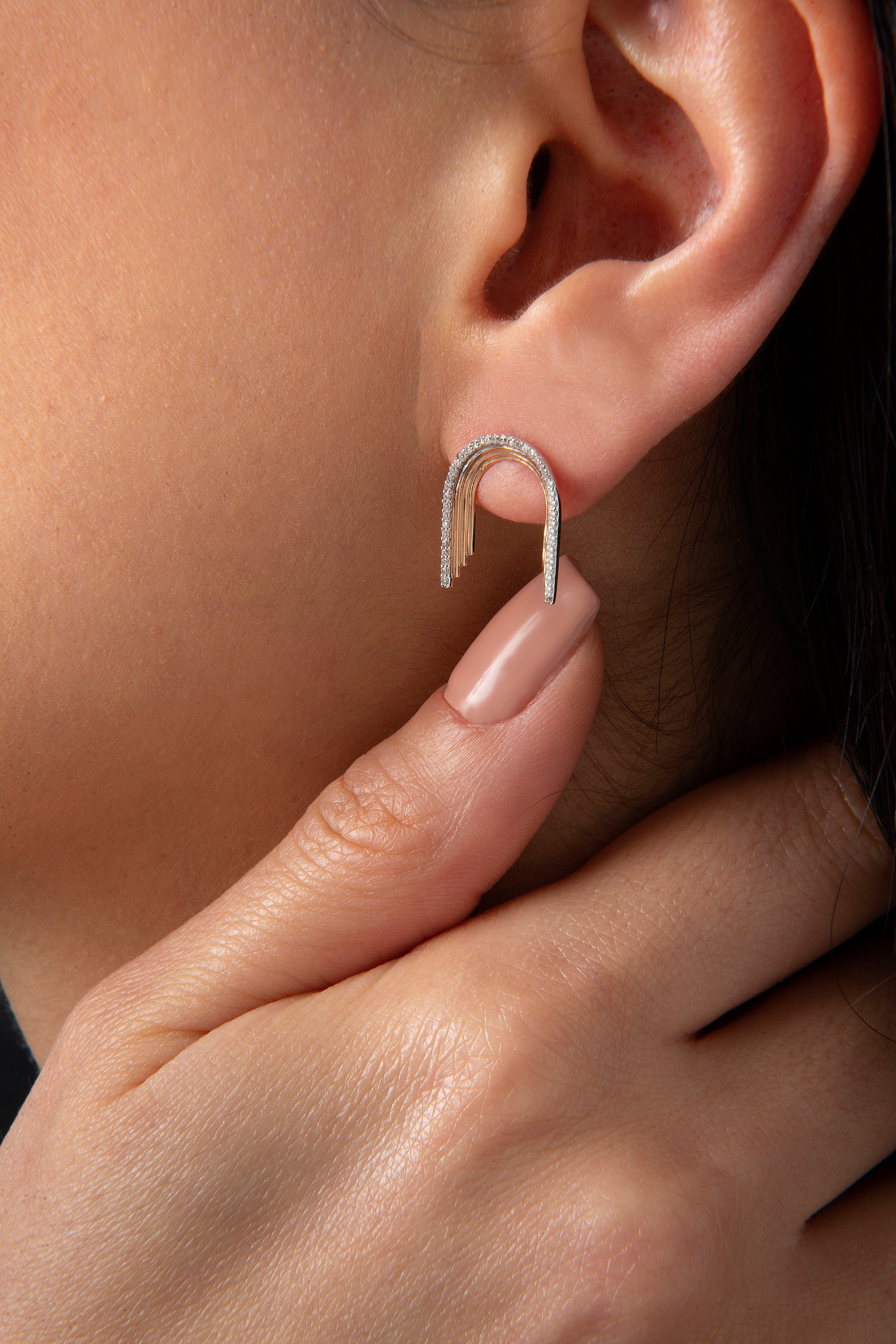 Convex Arch Earring in Rose Gold - Her Story Shop