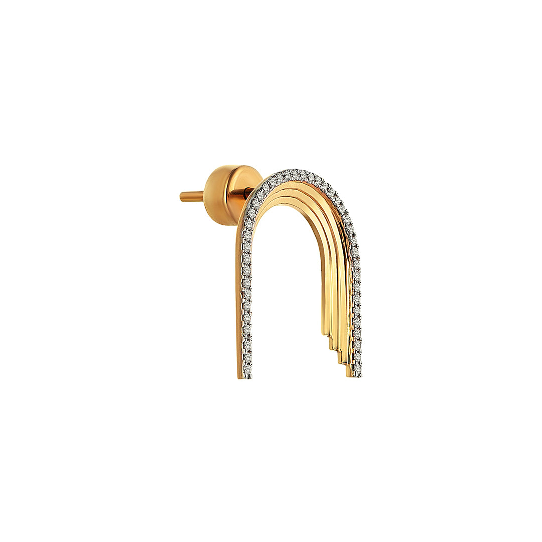 Convex Arch Earring in Yellow Gold - Her Story Shop