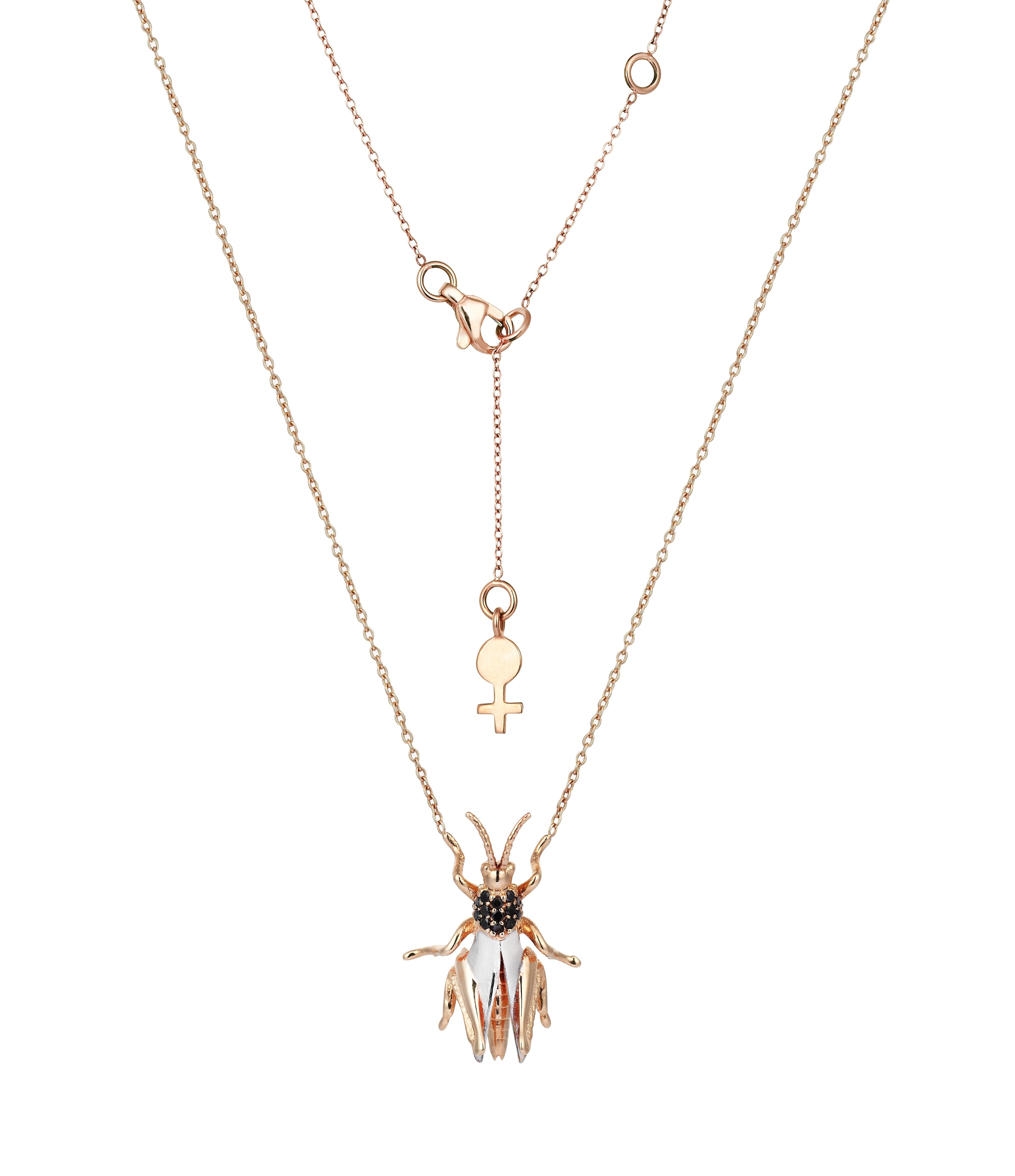 Grasshopper Necklace in Rose Gold - Her Story Shop