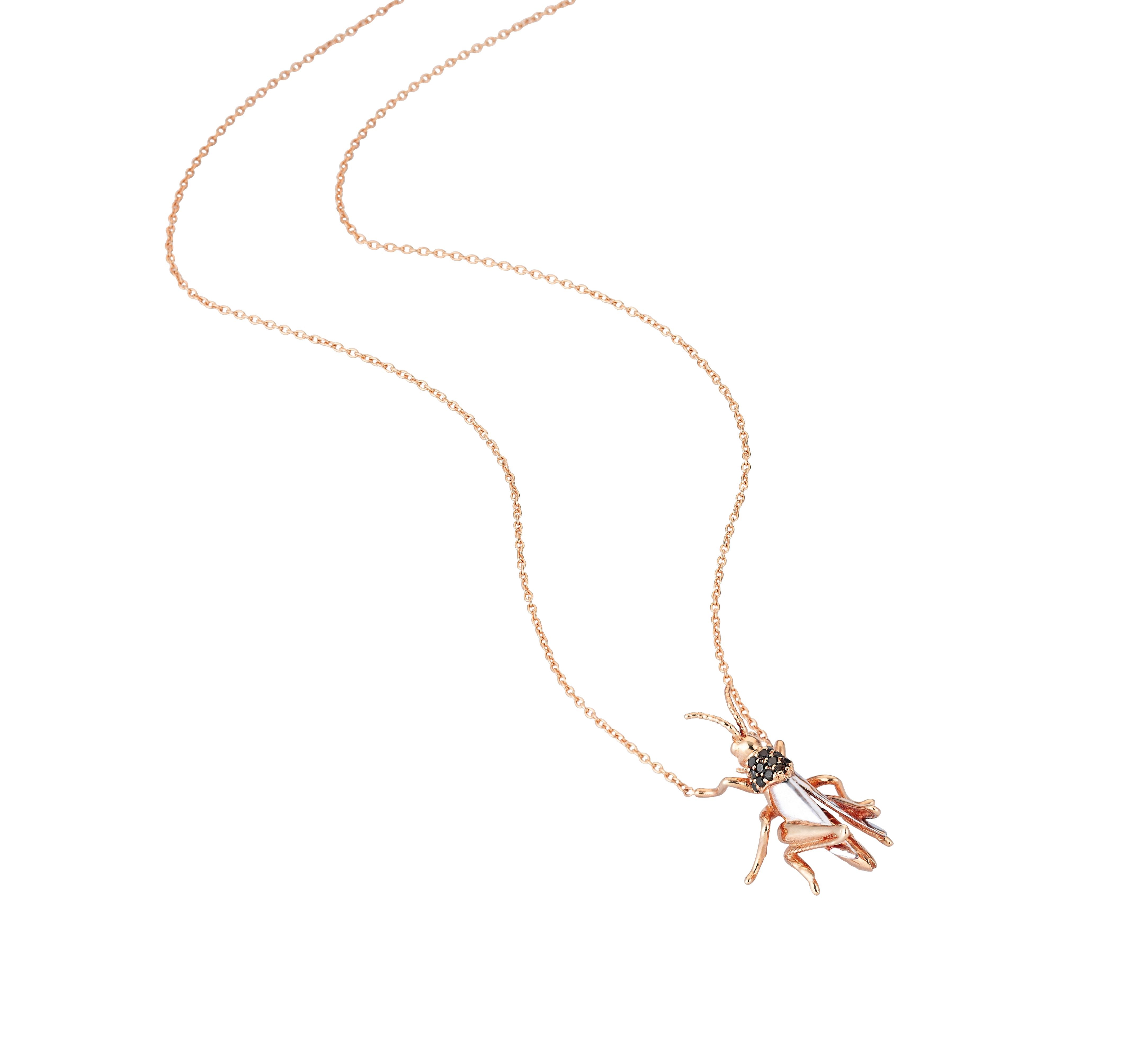 Grasshopper Necklace in Rose Gold - Her Story Shop